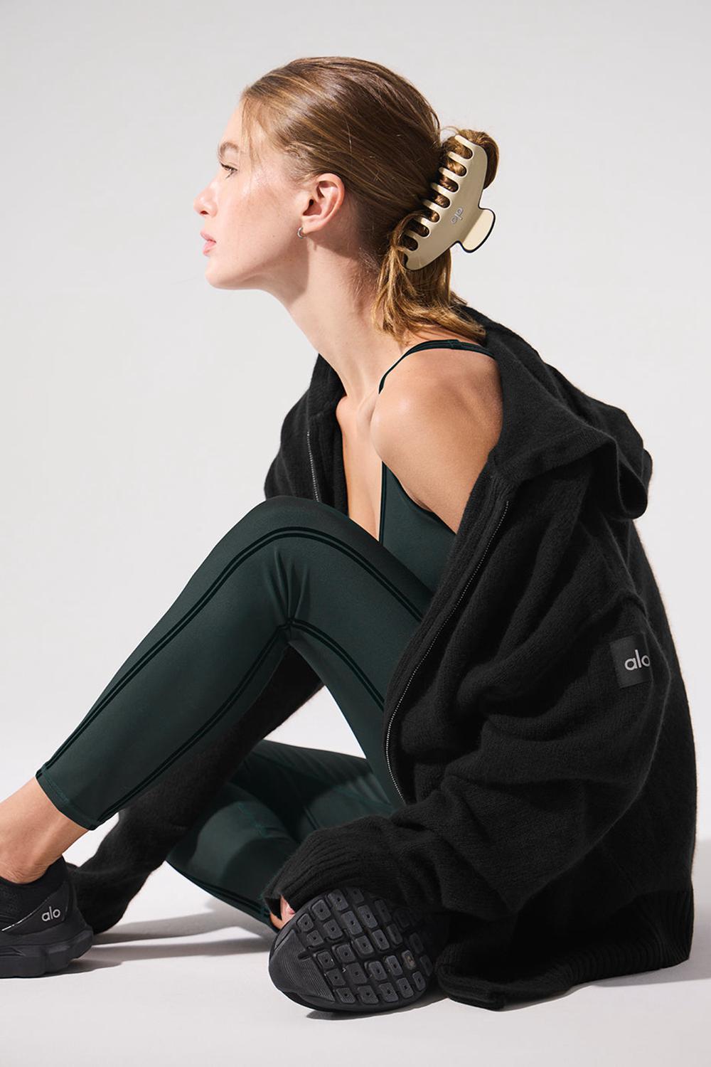 Alo Yoga New Class Cashmere Full Zip Naisten Huppari Mustat | Suomi  0691-PYJZF