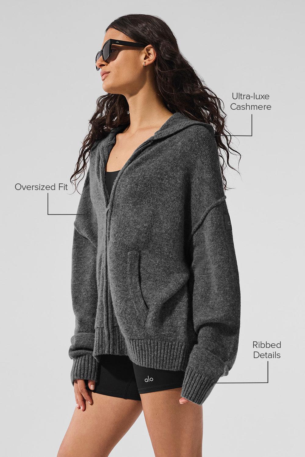 Alo Yoga New Class Cashmere Full Zip Naisten Huppari Platina Harmaat | Suomi  9187-KGCEZ
