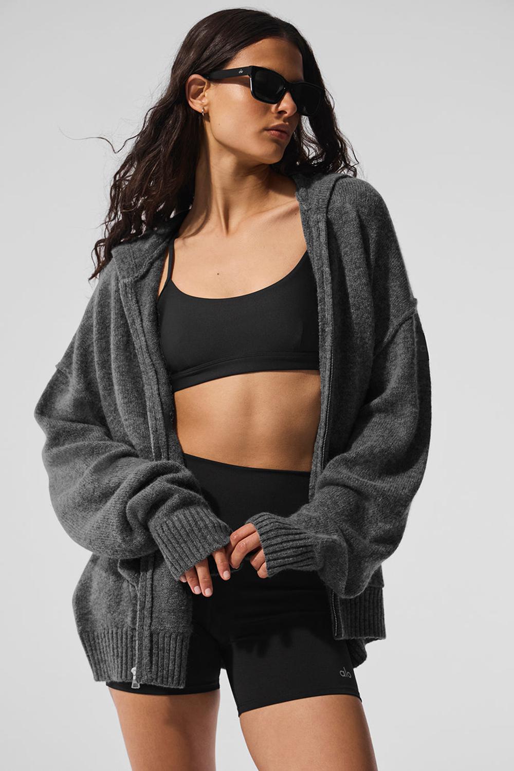 Alo Yoga New Class Cashmere Full Zip Naisten Huppari Platina Harmaat | Suomi  9187-KGCEZ