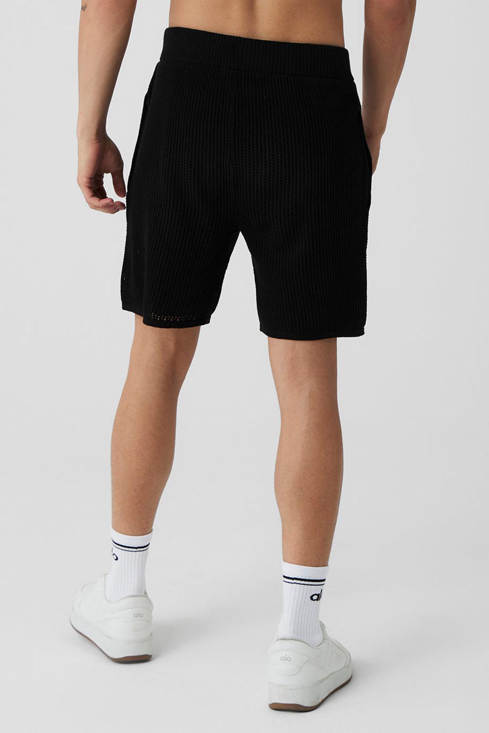 Alo Yoga Open-Knit Miesten Shortsit Mustat | Suomi  1389-HSGPL