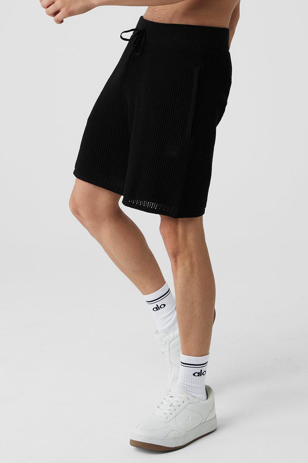Alo Yoga Open-Knit Miesten Shortsit Mustat | Suomi  1389-HSGPL