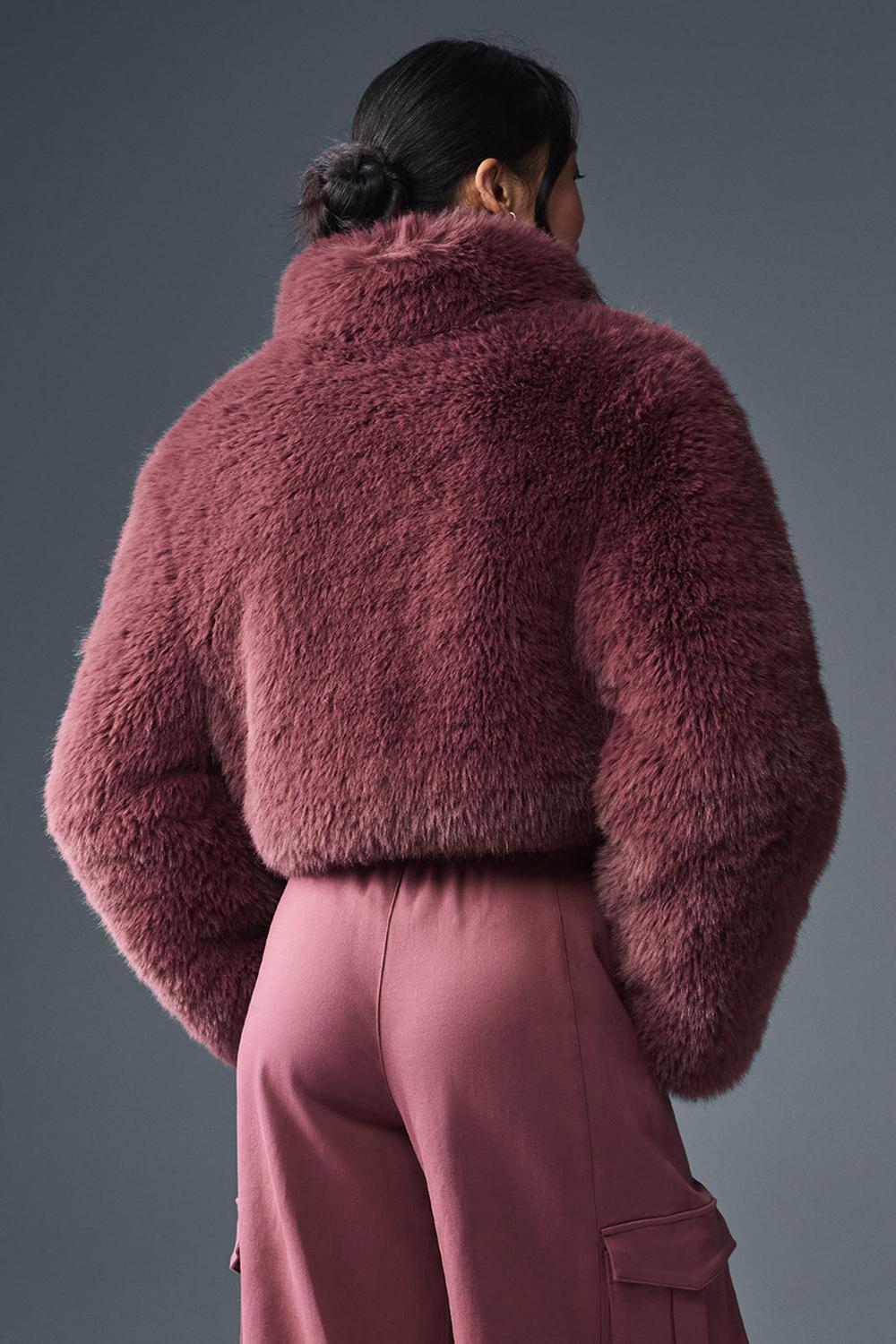Alo Yoga Opulent Faux Fur Cropped Naisten Takit Viininpunainen | Suomi  2041-KLCJX