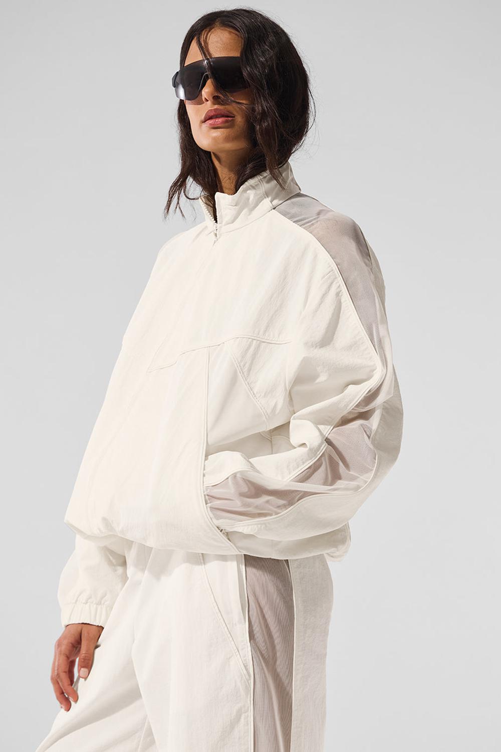 Alo Yoga Origin Full-Zip Track Naisten Takit Ivory | Suomi  9547-RUYFL
