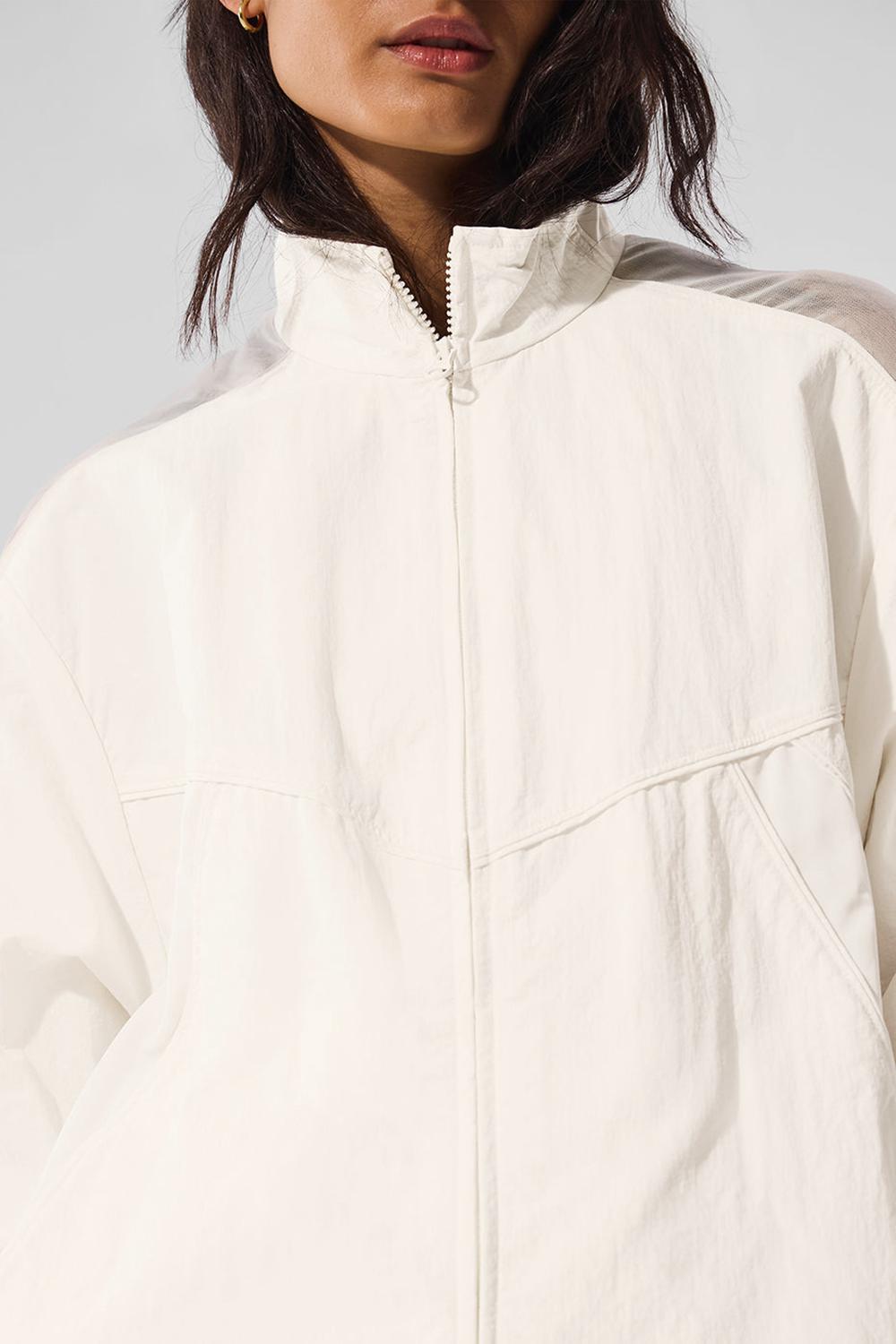 Alo Yoga Origin Full-Zip Track Naisten Takit Ivory | Suomi  9547-RUYFL