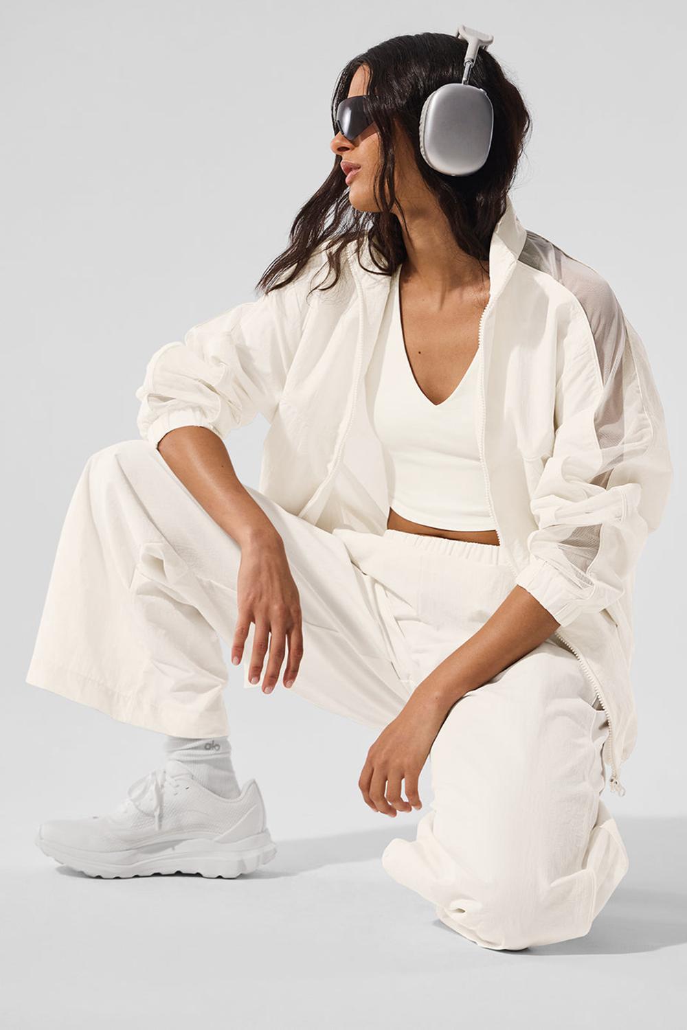 Alo Yoga Origin Full-Zip Track Naisten Takit Ivory | Suomi  9547-RUYFL