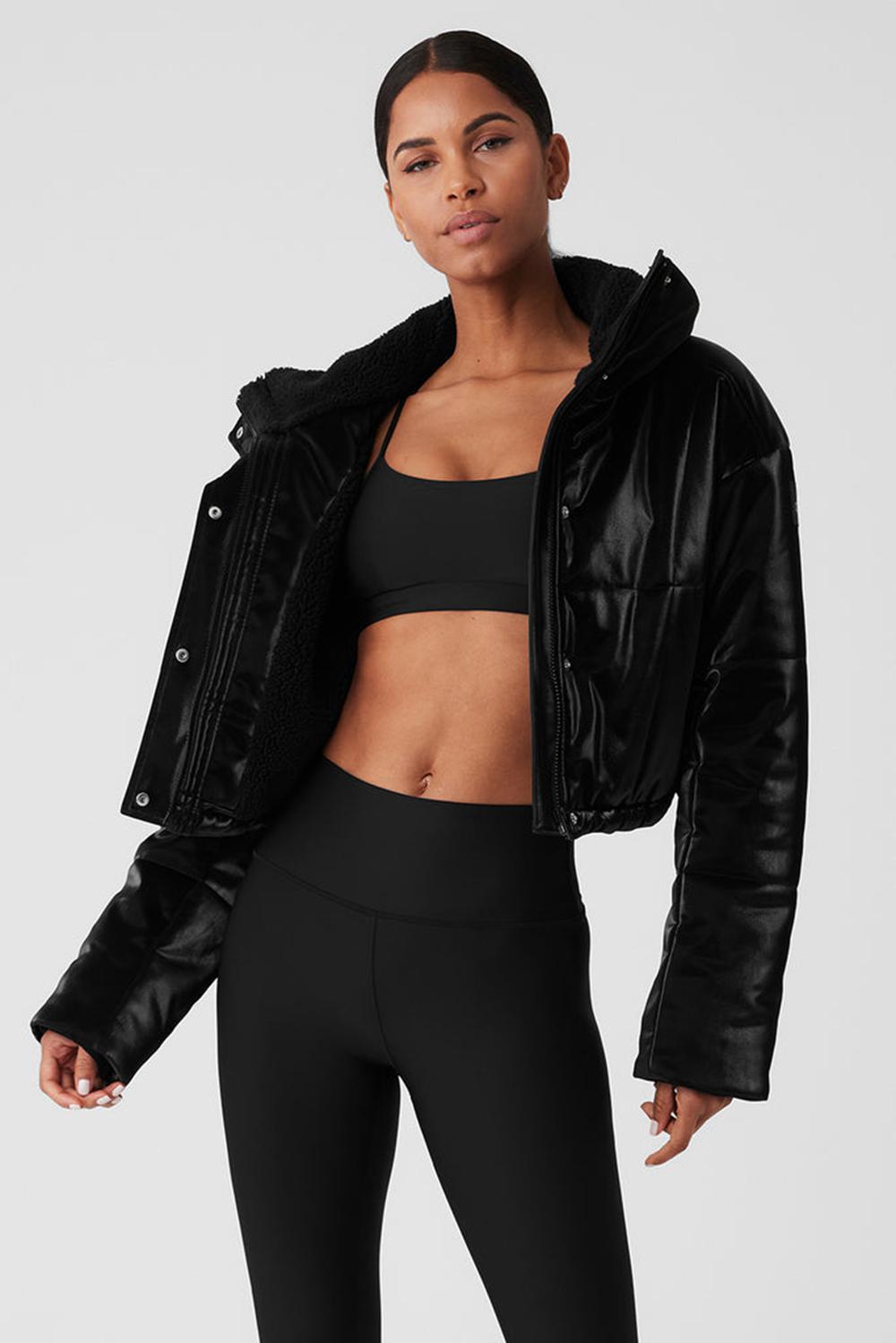 Alo Yoga Orion Cropped Naisten Puffer Takki Mustat | Suomi  5602-CNZJX