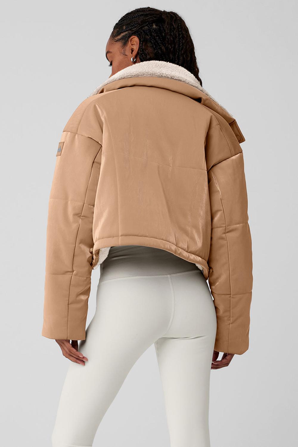 Alo Yoga Orion Cropped Naisten Puffer Takki Toasted Almond | Suomi  4837-DQSEP