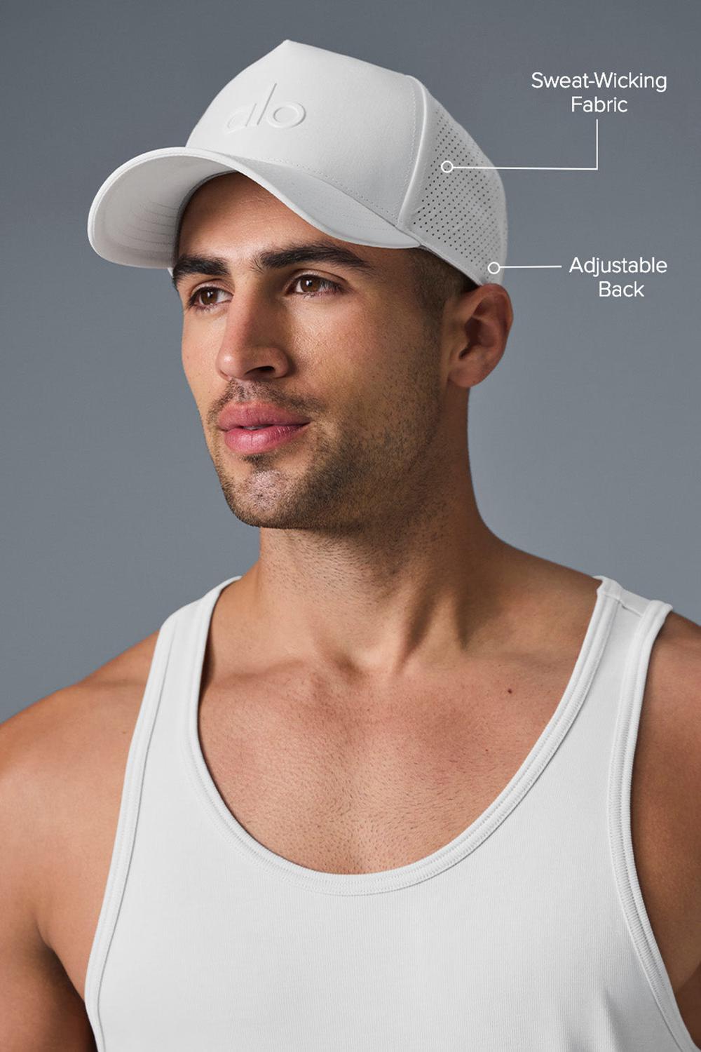 Alo Yoga Performance District Miesten Trucker Lippis Valkoinen | Suomi  0623-OHBQS
