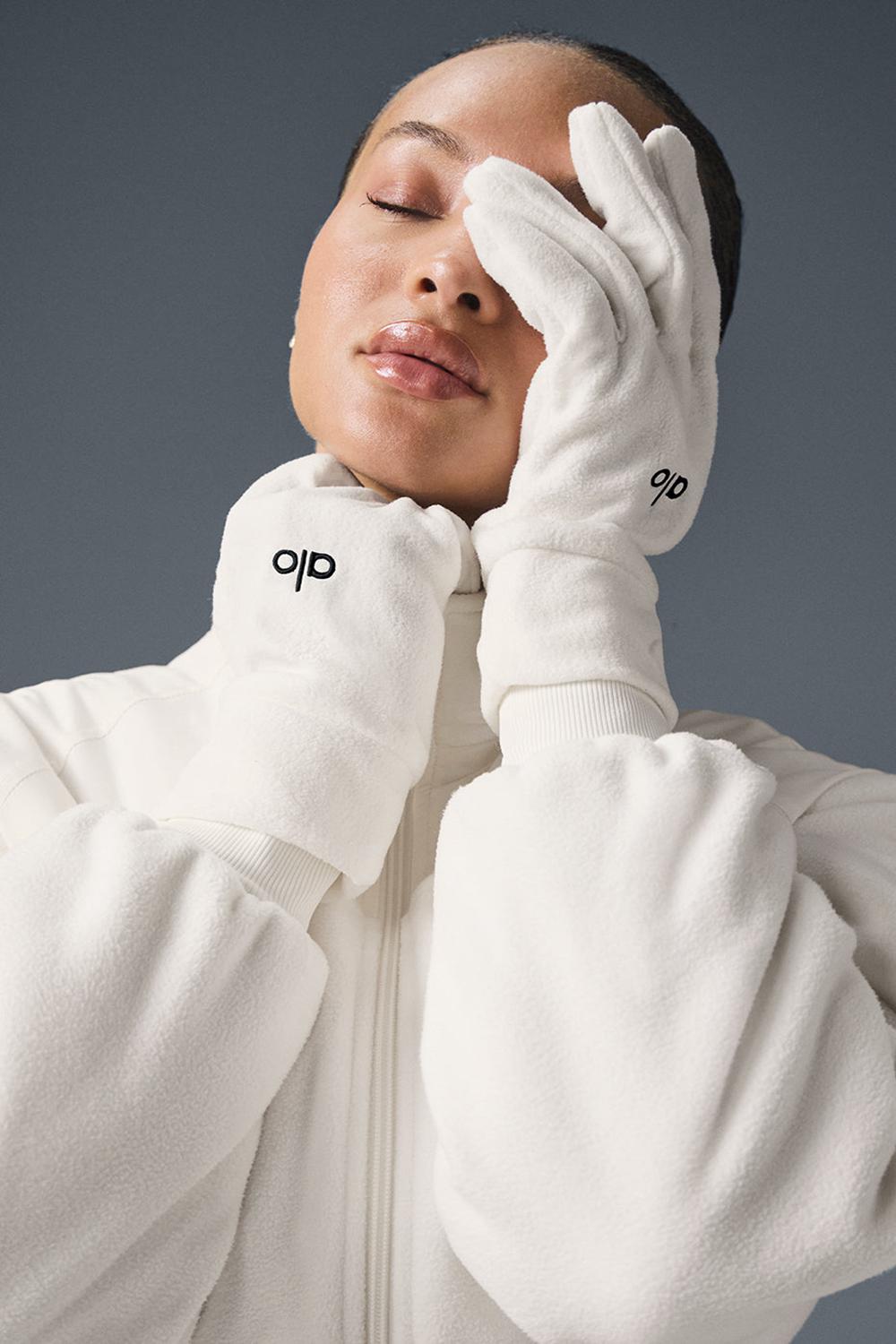 Alo Yoga Performance Fleece Naisten Käsineet Ivory | Suomi  3802-UGEJB