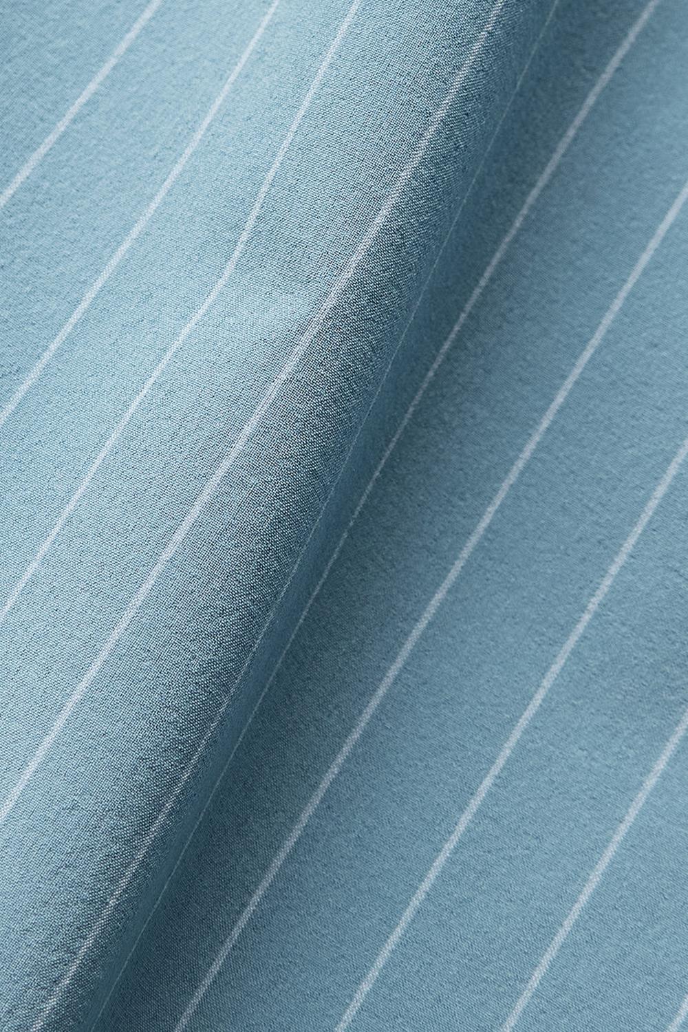 Alo Yoga Pinstripe Daylight Button Down Naisten Pitkähihainen Tummansininen Valkoinen | Suomi  2785-OHVNJ