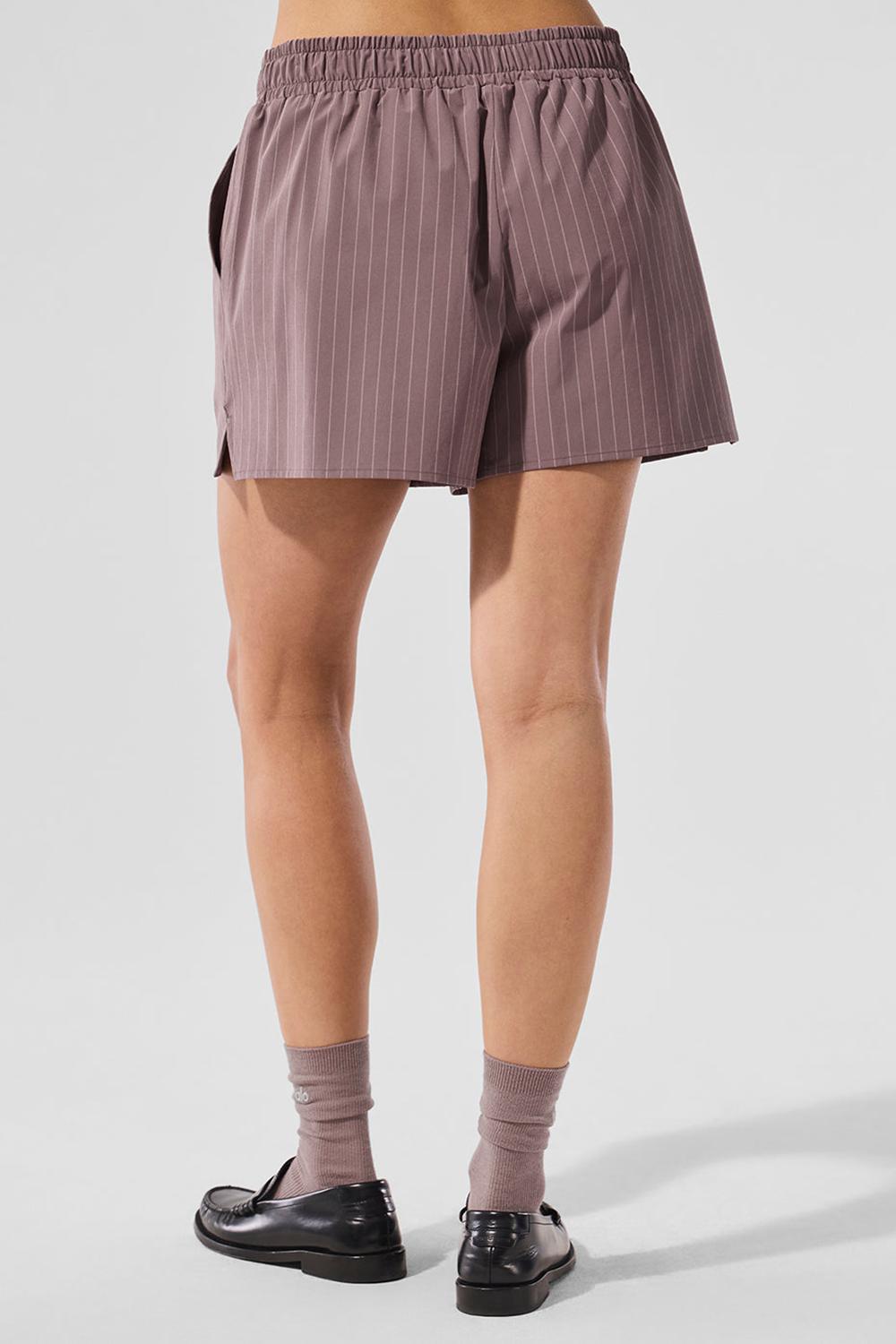 Alo Yoga Pinstripe Daylight Naisten Boxer Mushroom / Ivory | Suomi  9352-XBJIM