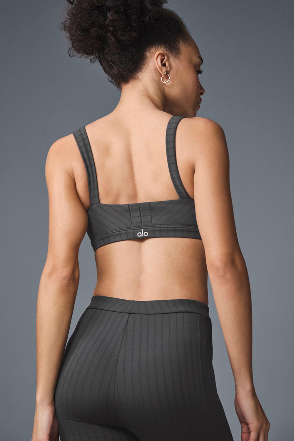 Alo Yoga Pinstripe Jacquard Captivate Naisten Urheiluliivi Mustat | Suomi  1324-TRSFY