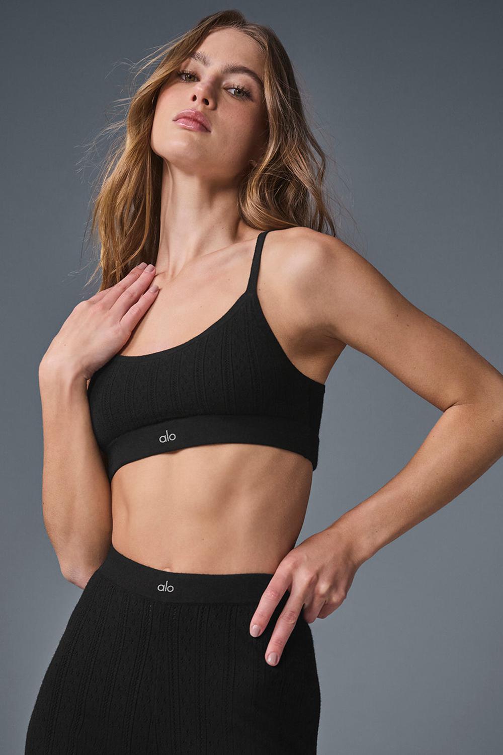 Alo Yoga Pointelle Sweater Be Mine Naisten Urheiluliivi Mustat | Suomi  8976-UHMGF