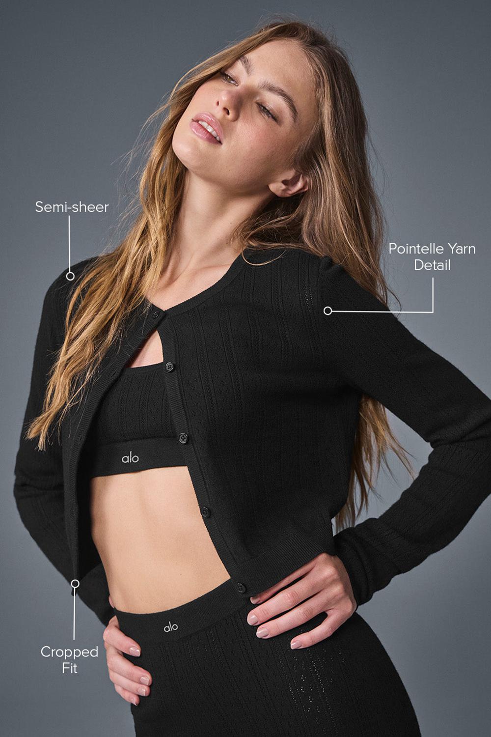 Alo Yoga Pointelle Sweater Be Mine Naisten Neuletakki Mustat | Suomi  5804-WAJQF