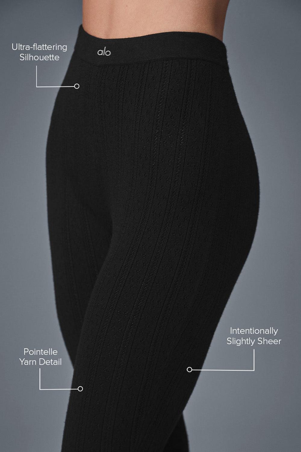 Alo Yoga Pointelle Sweater High-Waist Be Mine Naisten Leggings Mustat | Suomi  7680-GMAUK