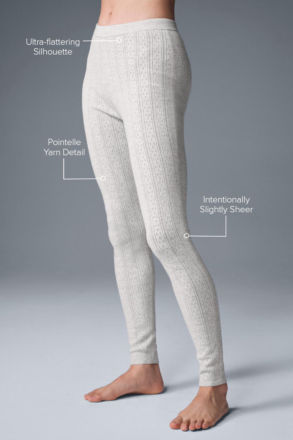 Alo Yoga Pointelle Sweater High-Waist Be Mine Naisten Leggings Vaaleanharmaat | Suomi  0961-BMHKW