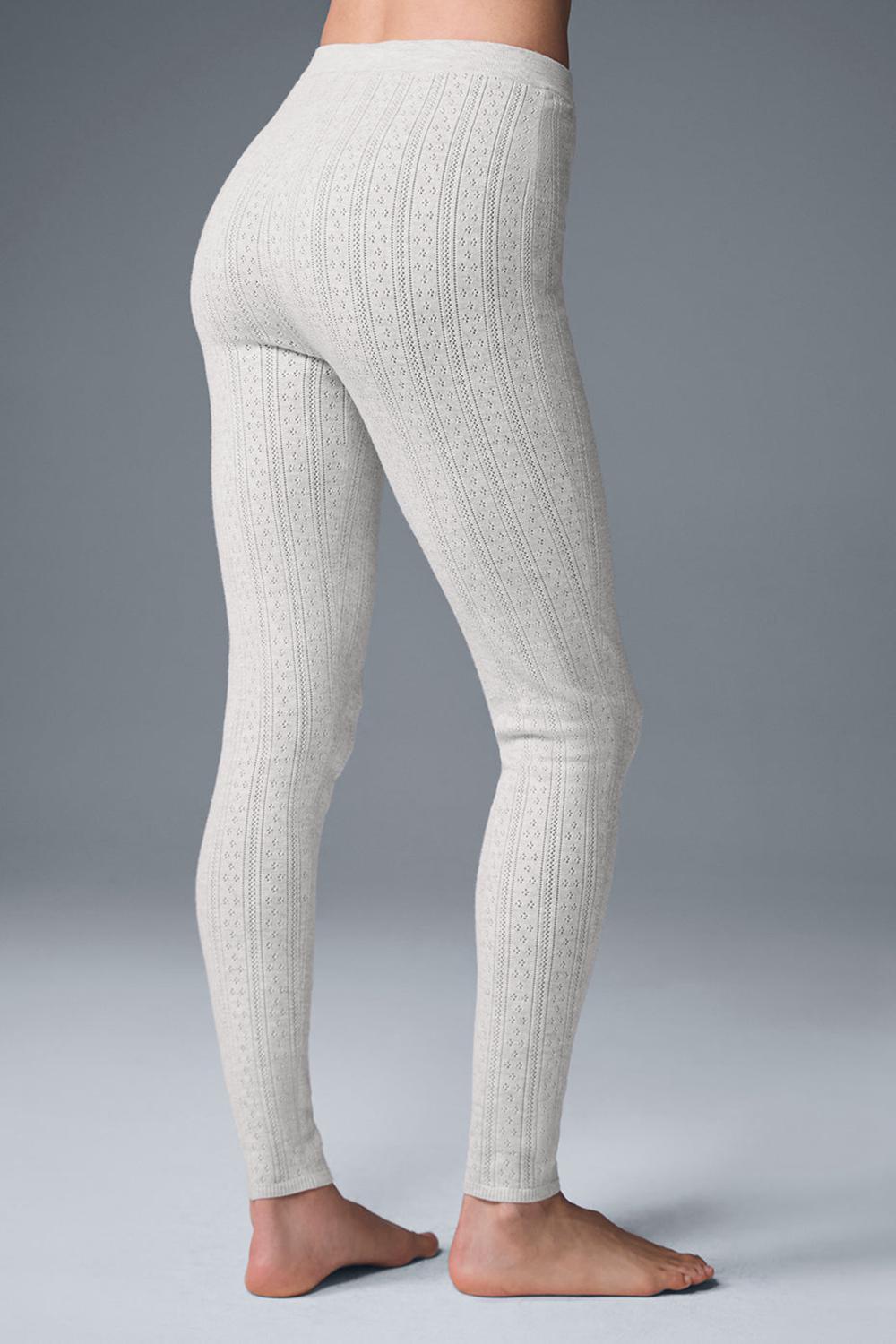 Alo Yoga Pointelle Sweater High-Waist Be Mine Naisten Leggings Vaaleanharmaat | Suomi  0961-BMHKW