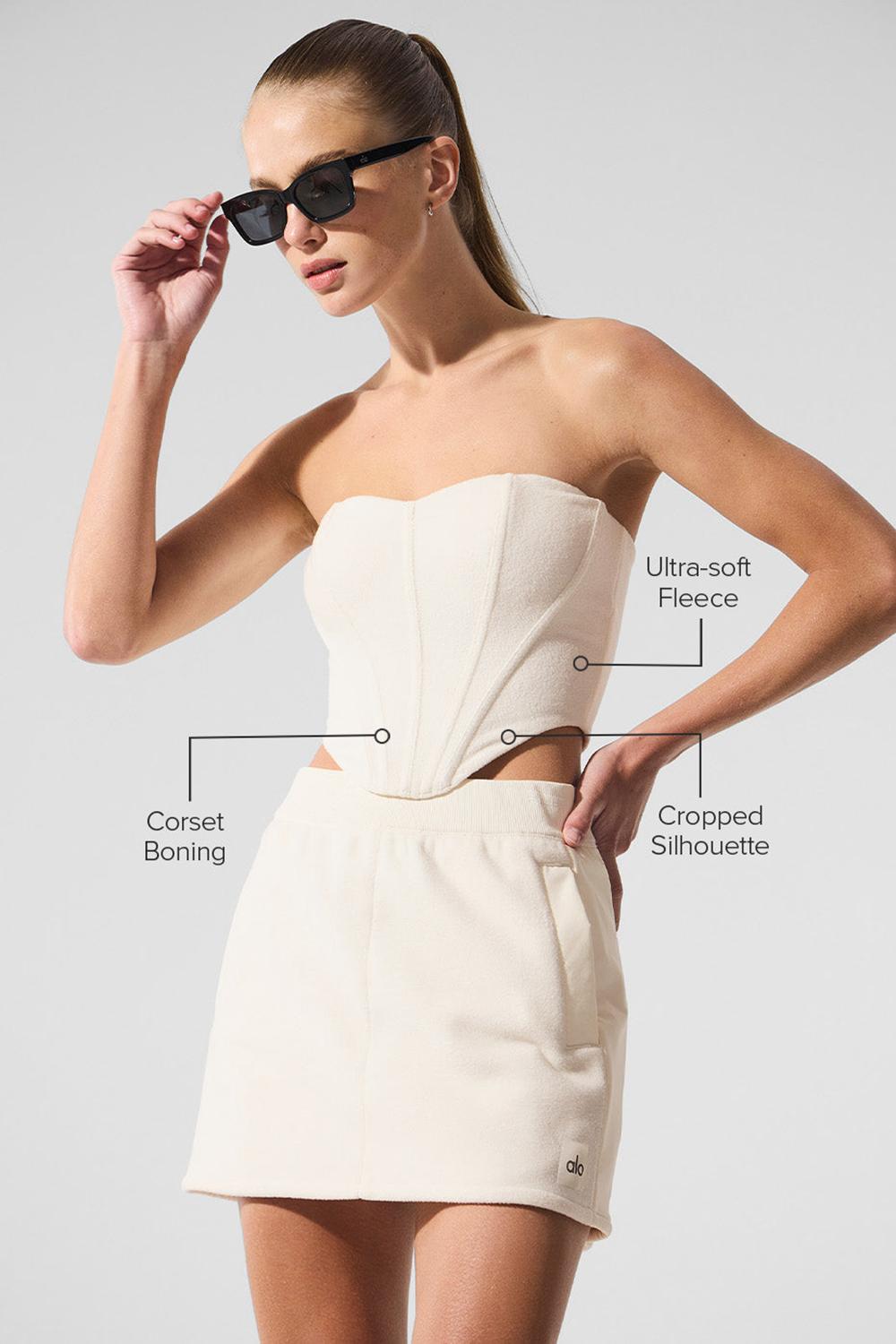 Alo Yoga Polar Fleece Corset Naisten Korsetti Ivory | Suomi  5341-GPNRD