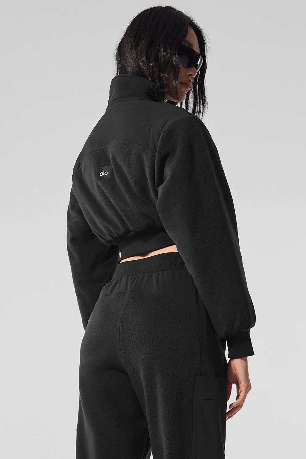 Alo Yoga Polar Fleece Cropped Wintry Mix Naisten Takit Mustat | Suomi  1678-FOLHA
