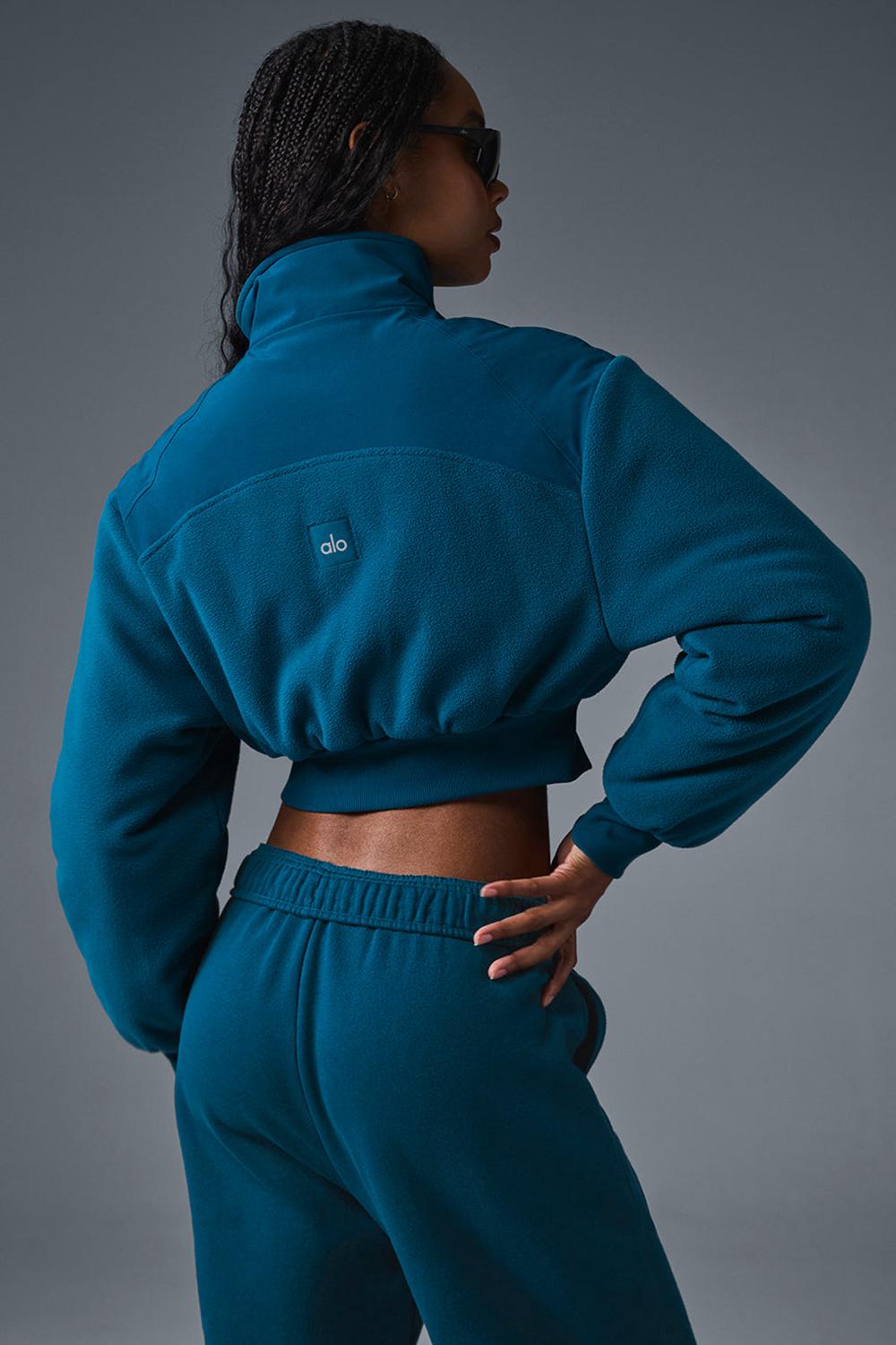 Alo Yoga Polar Fleece Cropped Wintry Mix Naisten Takit Sininen | Suomi  6093-AFEHP