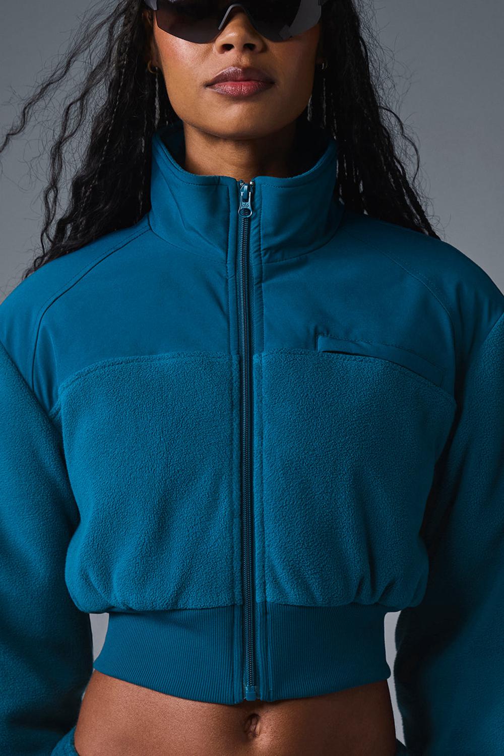 Alo Yoga Polar Fleece Cropped Wintry Mix Naisten Takit Sininen | Suomi  6093-AFEHP
