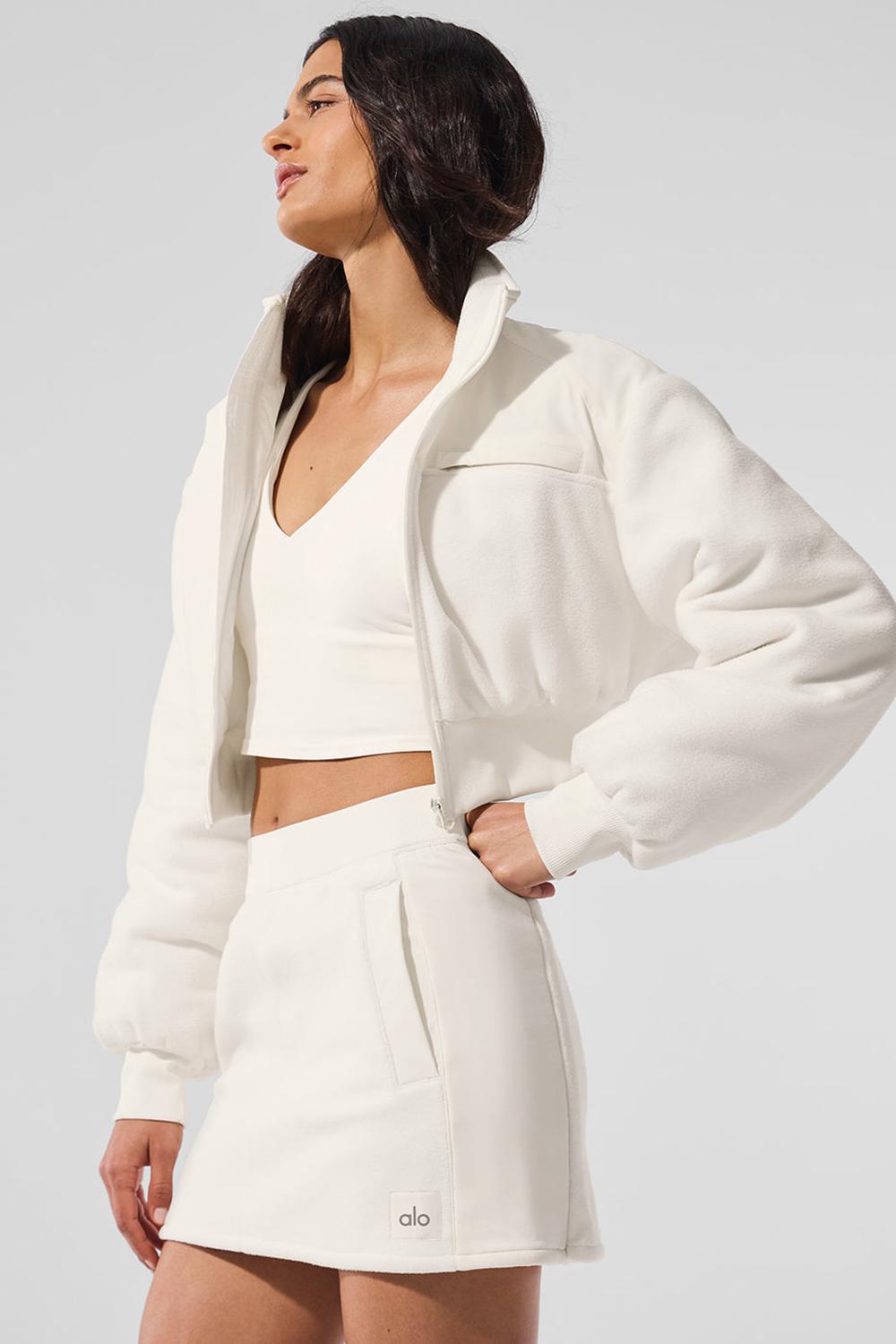 Alo Yoga Polar Fleece Cropped Wintry Mix Naisten Takit Ivory | Suomi  4752-JGYLH