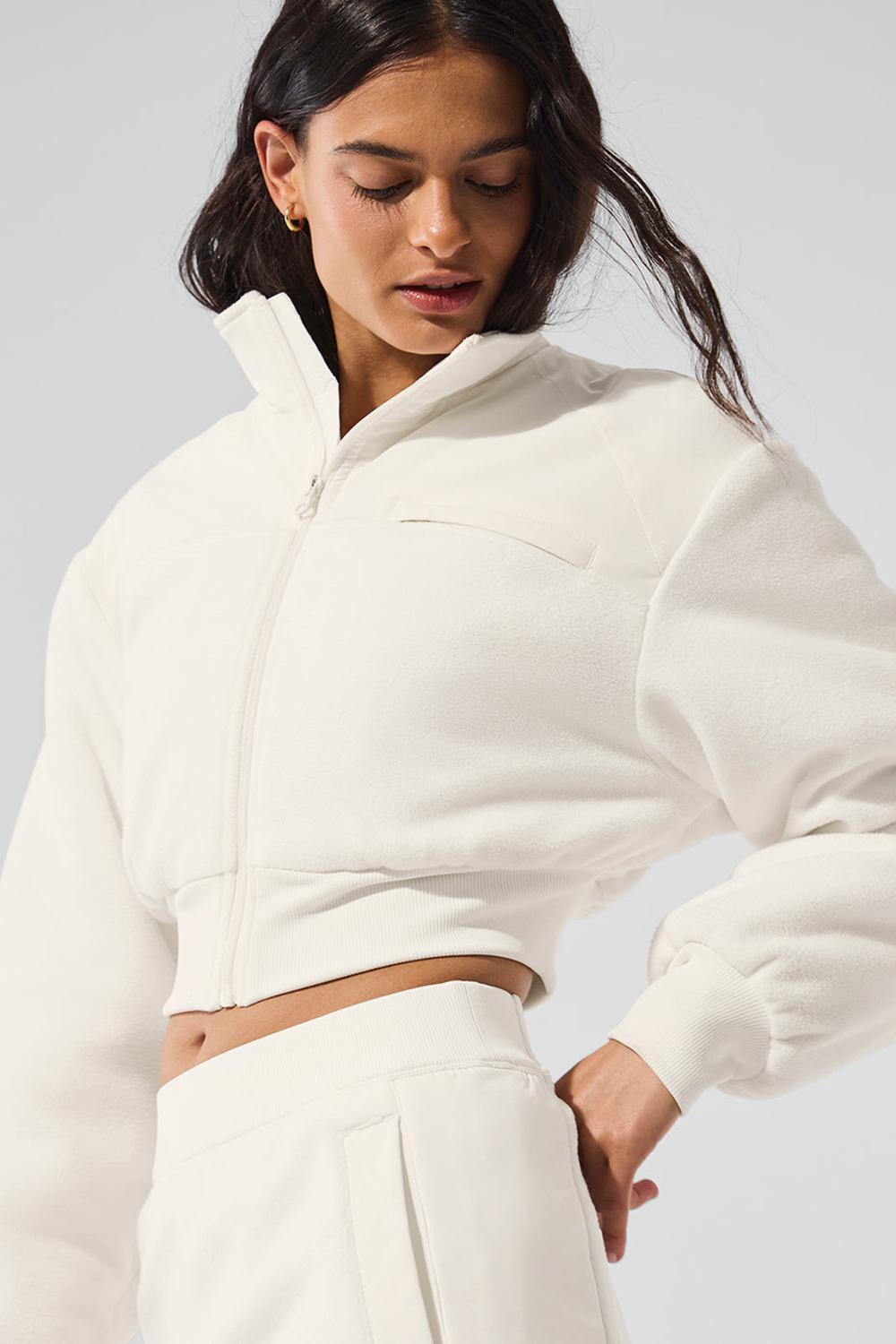 Alo Yoga Polar Fleece Cropped Wintry Mix Naisten Takit Ivory | Suomi  4752-JGYLH