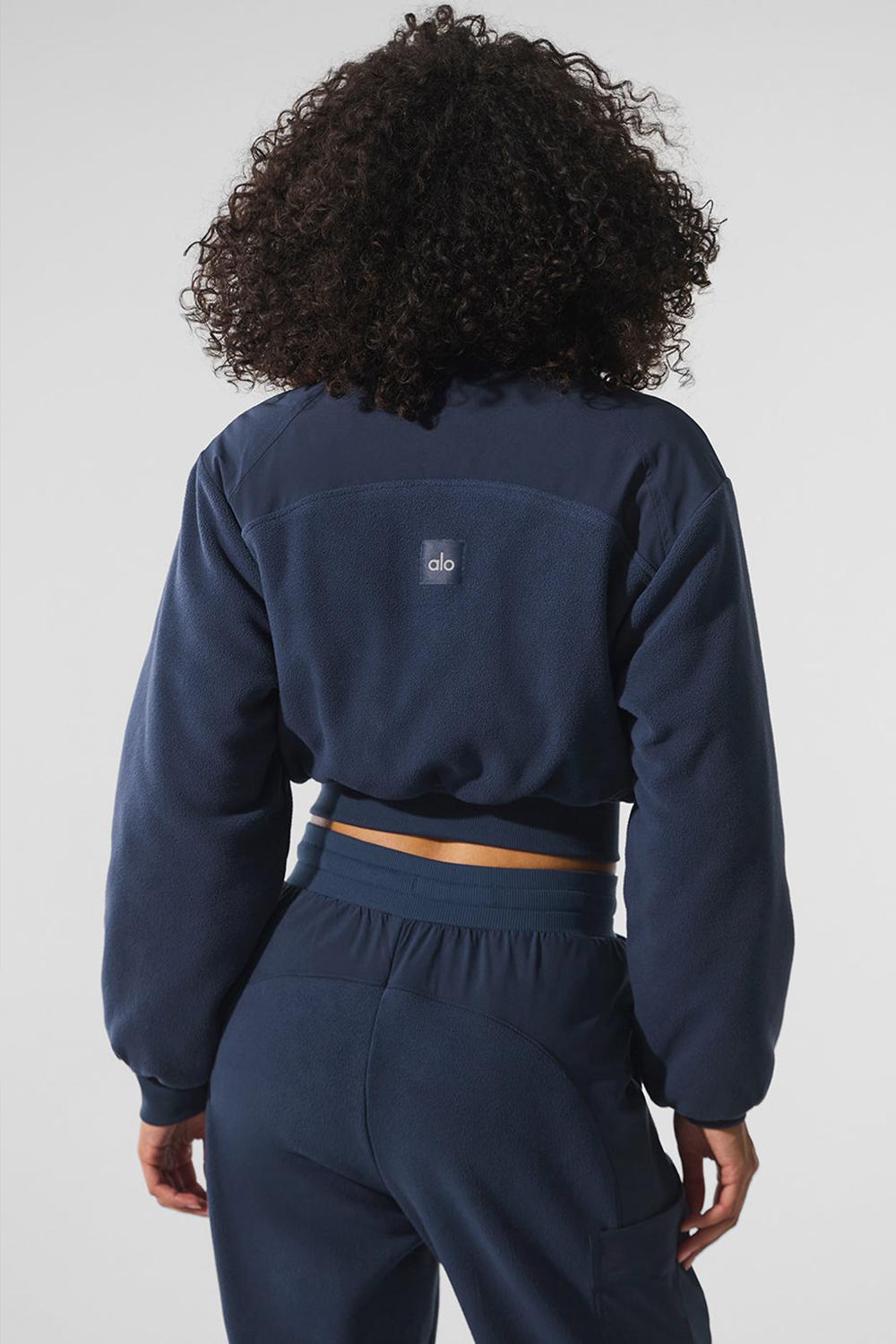 Alo Yoga Polar Fleece Cropped Wintry Mix Naisten Takit Laivastonsininen | Suomi  8203-KEUMF