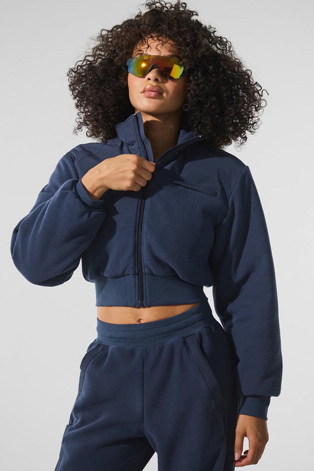 Alo Yoga Polar Fleece Cropped Wintry Mix Naisten Takit Laivastonsininen | Suomi  8203-KEUMF