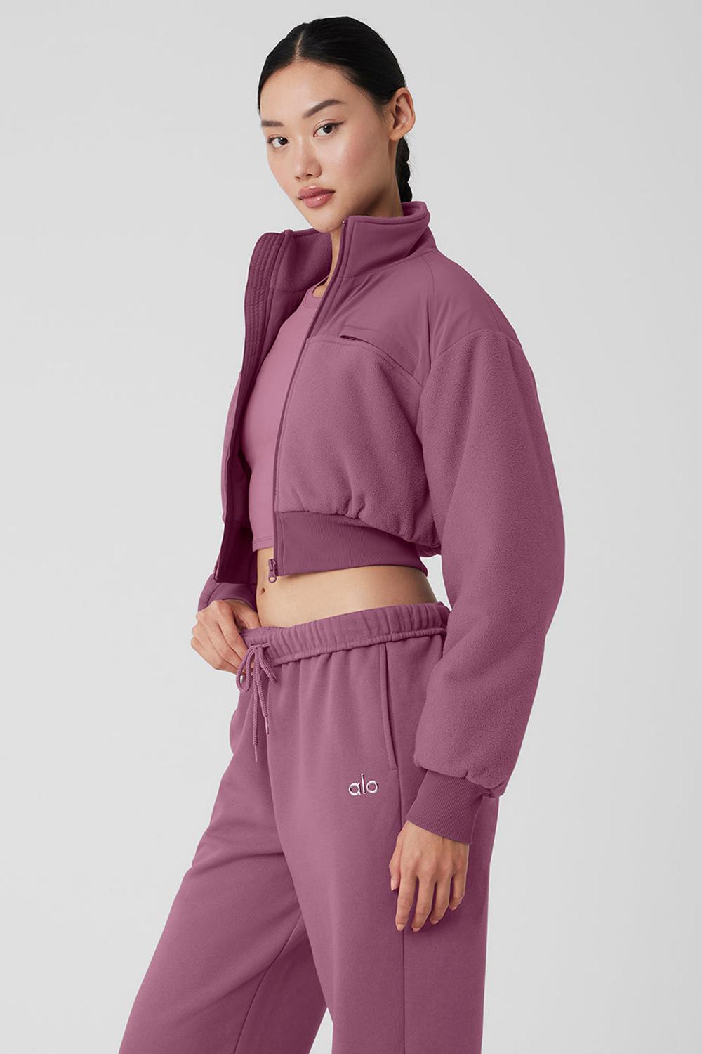 Alo Yoga Polar Fleece Cropped Wintry Mix Naisten Takit Soft Mulberry | Suomi  5614-ZQLJE