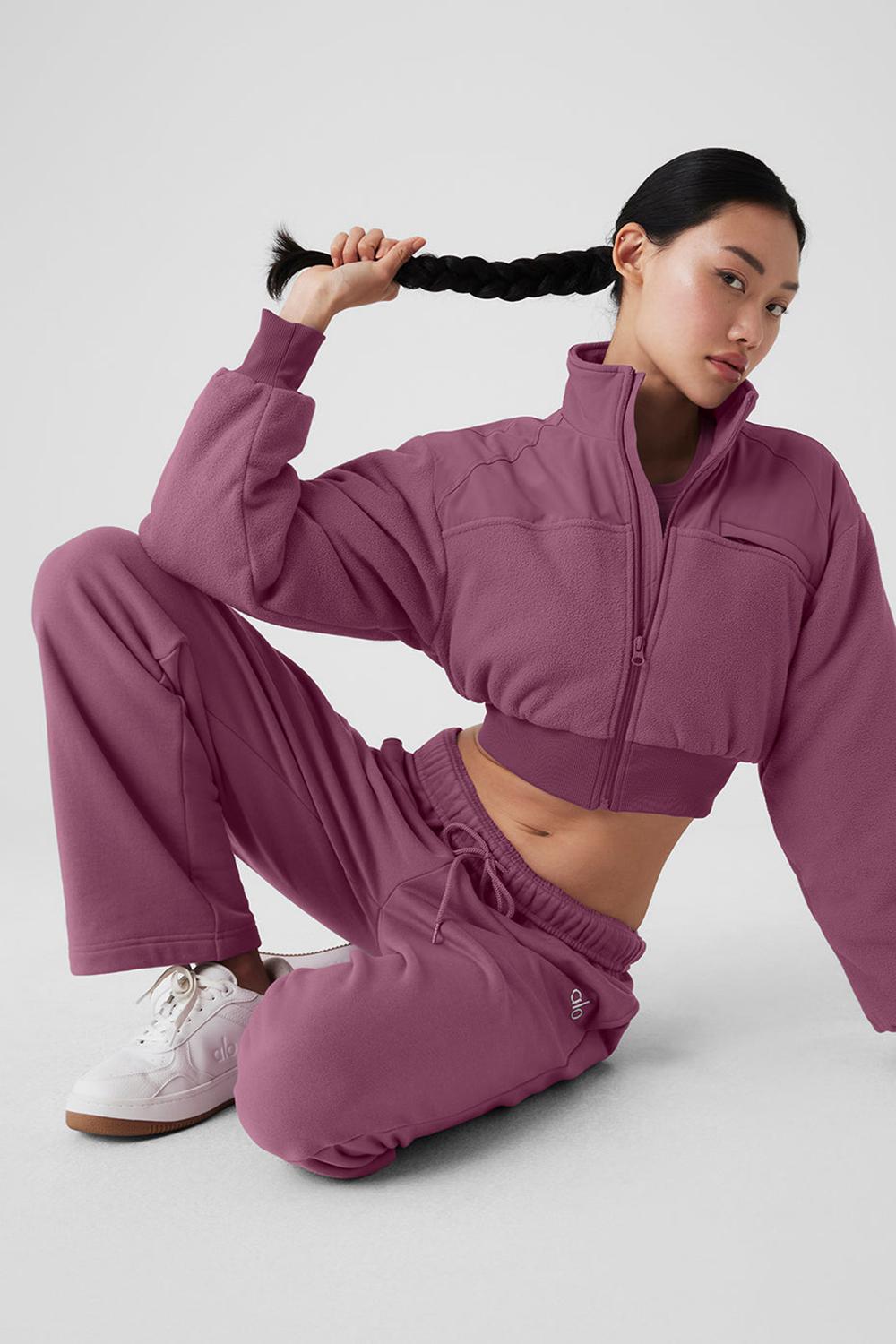 Alo Yoga Polar Fleece Cropped Wintry Mix Naisten Takit Soft Mulberry | Suomi  5614-ZQLJE