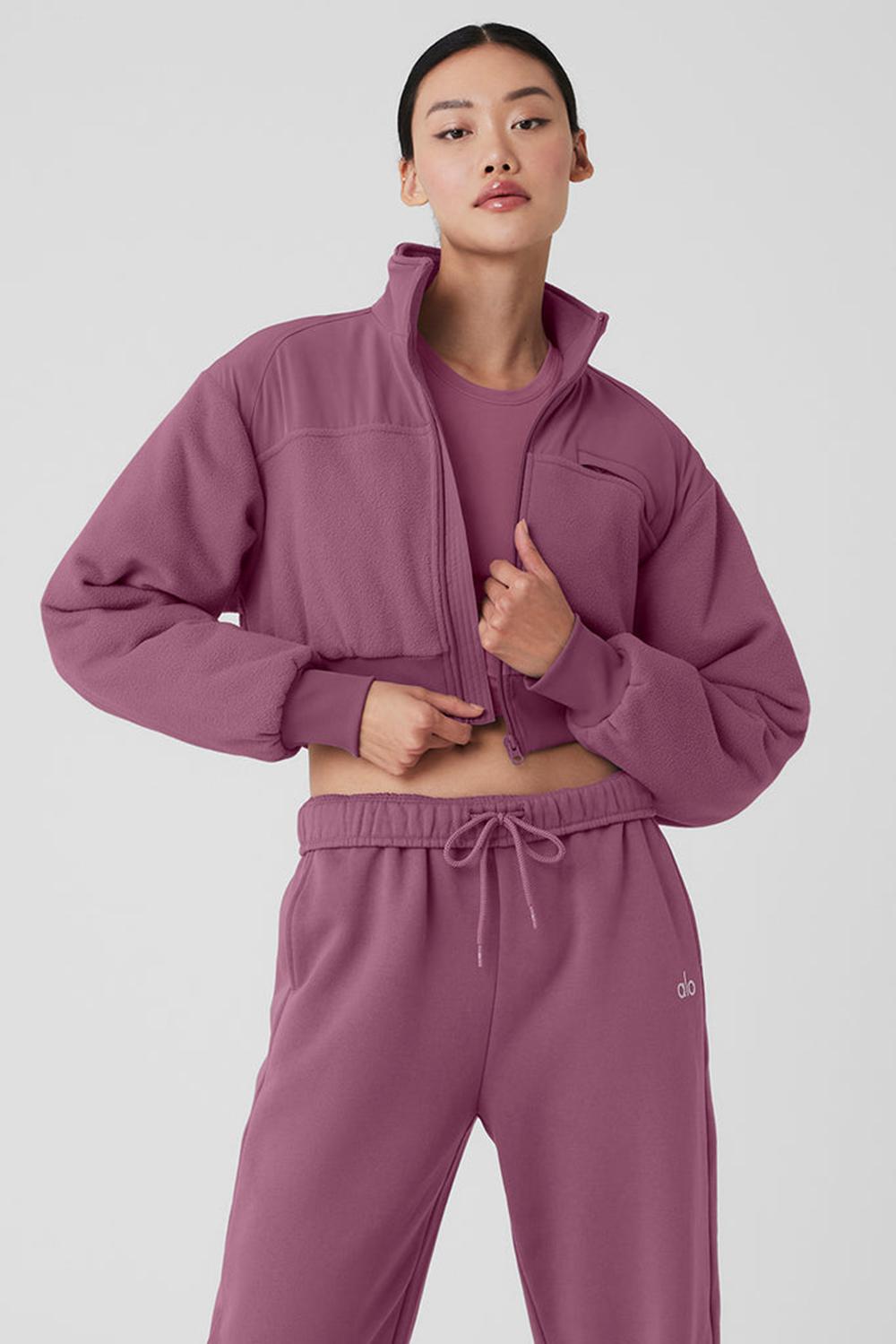 Alo Yoga Polar Fleece Cropped Wintry Mix Naisten Takit Soft Mulberry | Suomi  5614-ZQLJE