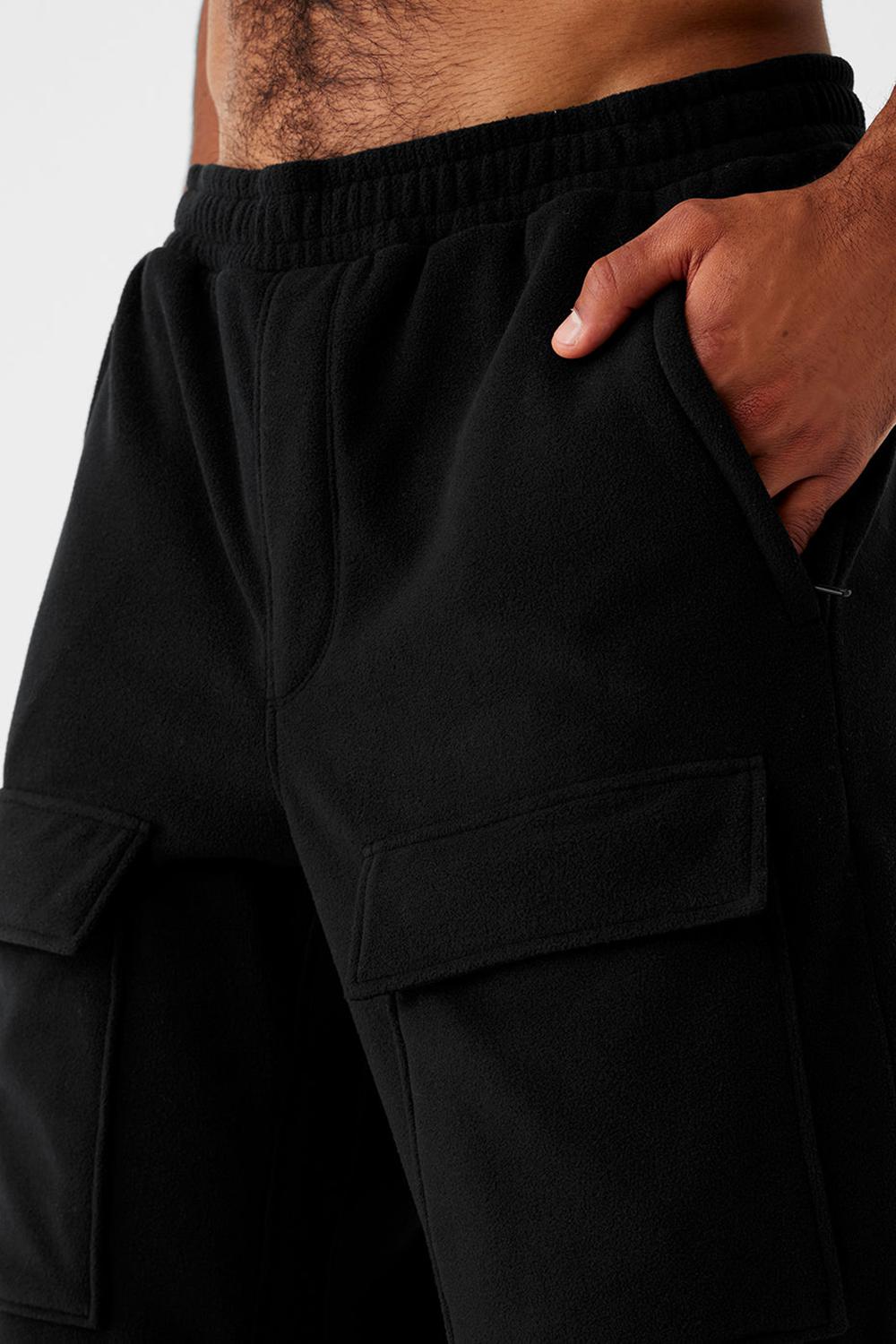 Alo Yoga Polar Fleece Ridge Cargos Miesten Housut Mustat | Suomi  5018-SPFWB