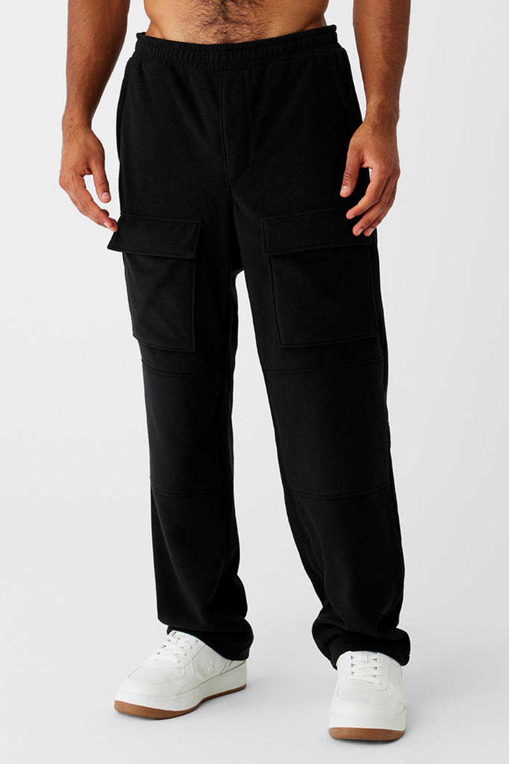 Alo Yoga Polar Fleece Ridge Cargos Miesten Housut Mustat | Suomi  5018-SPFWB