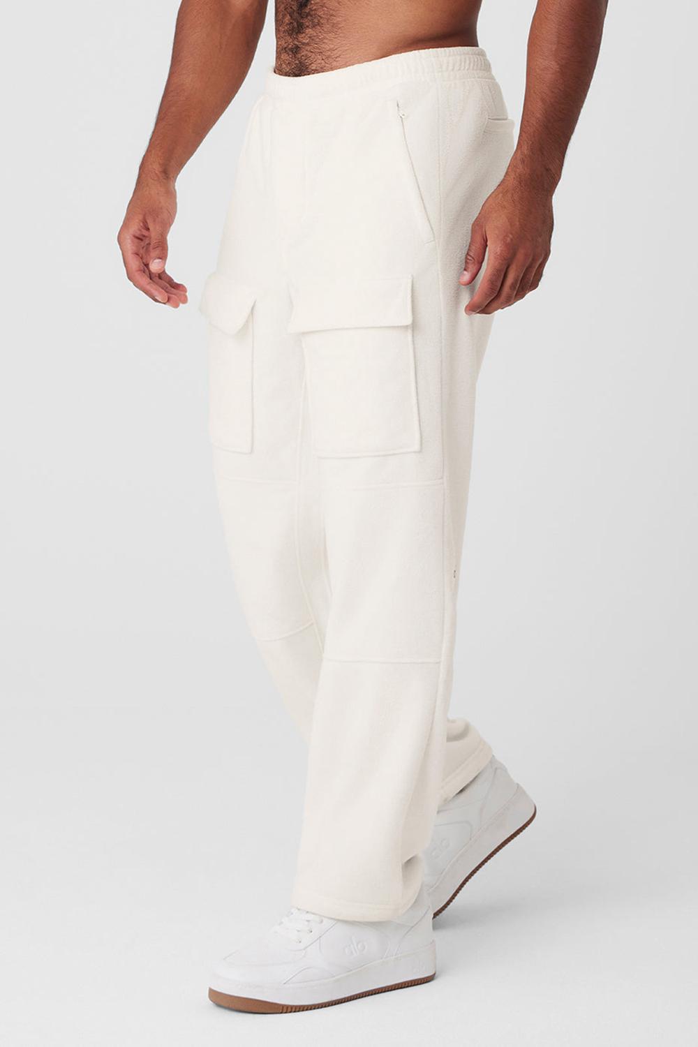 Alo Yoga Polar Fleece Ridge Cargos Miesten Housut Ivory | Suomi  4072-QVWLM