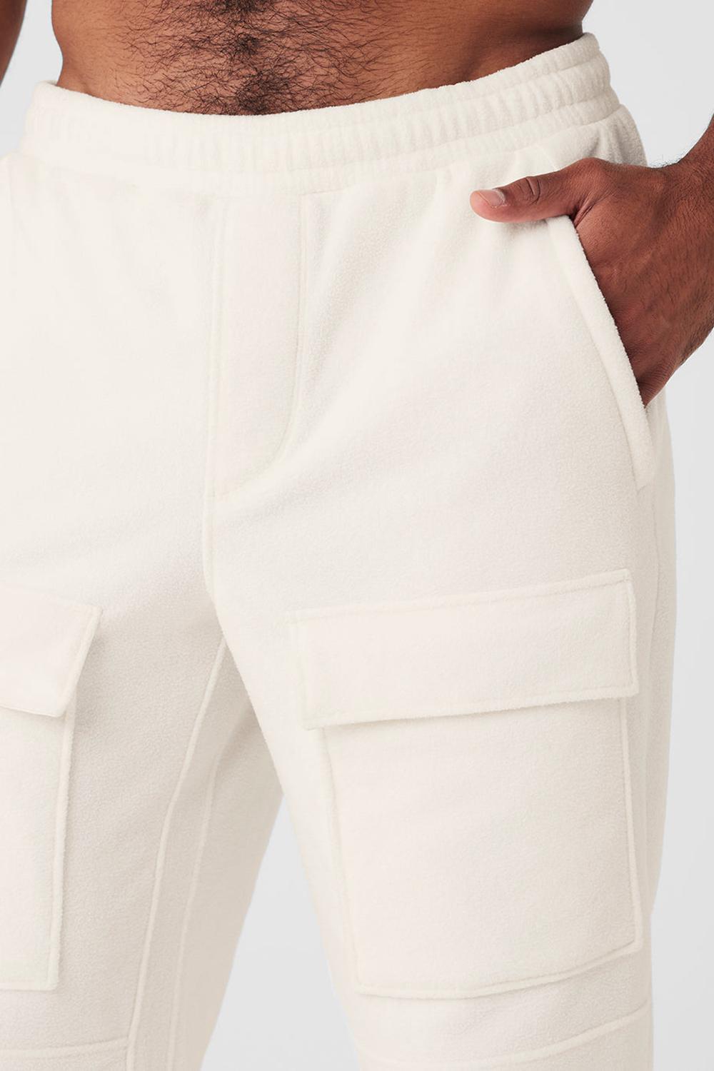 Alo Yoga Polar Fleece Ridge Cargos Miesten Housut Ivory | Suomi  4072-QVWLM