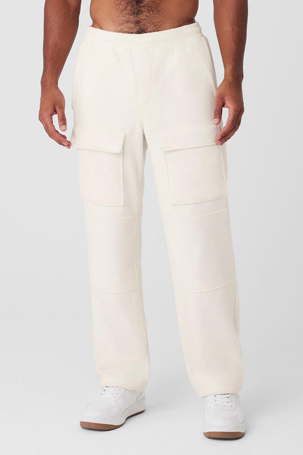 Alo Yoga Polar Fleece Ridge Cargos Miesten Housut Ivory | Suomi  4072-QVWLM