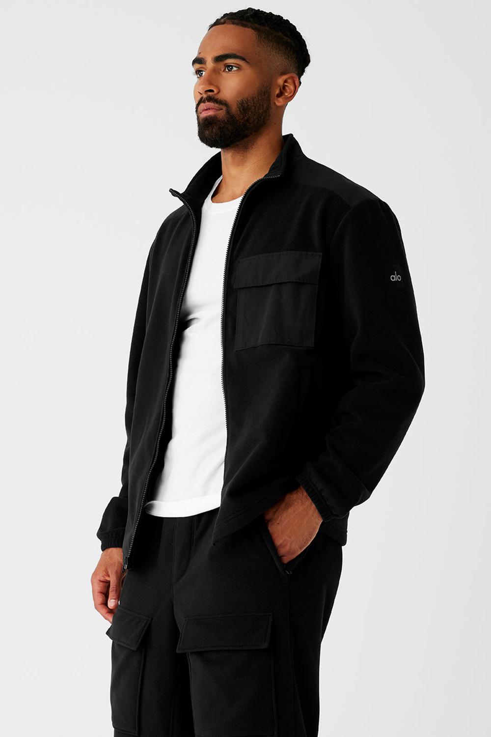 Alo Yoga Polar Fleece Ridge Full Zip Miesten Takit Mustat | Suomi  9632-WSHEB