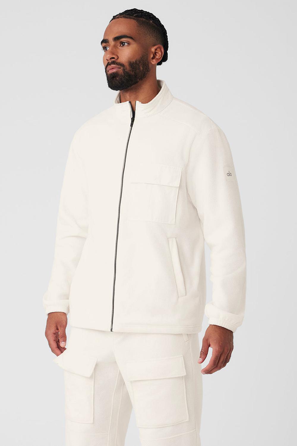 Alo Yoga Polar Fleece Ridge Full Zip Miesten Takit Ivory | Suomi  5863-TEKGU