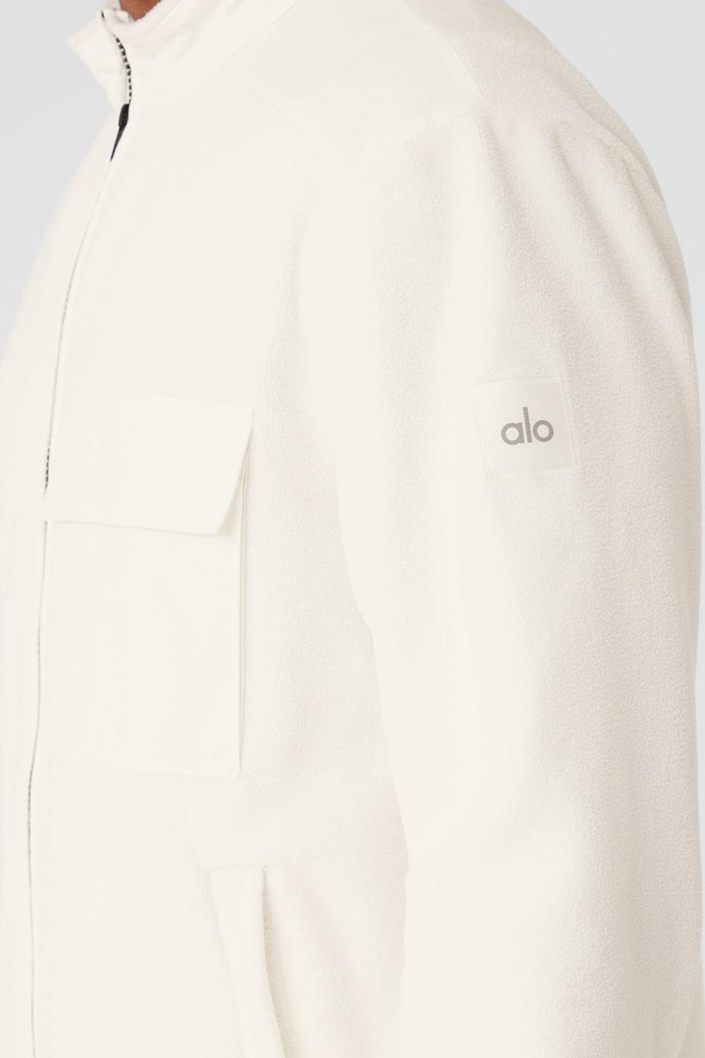 Alo Yoga Polar Fleece Ridge Full Zip Miesten Takit Ivory | Suomi  5863-TEKGU
