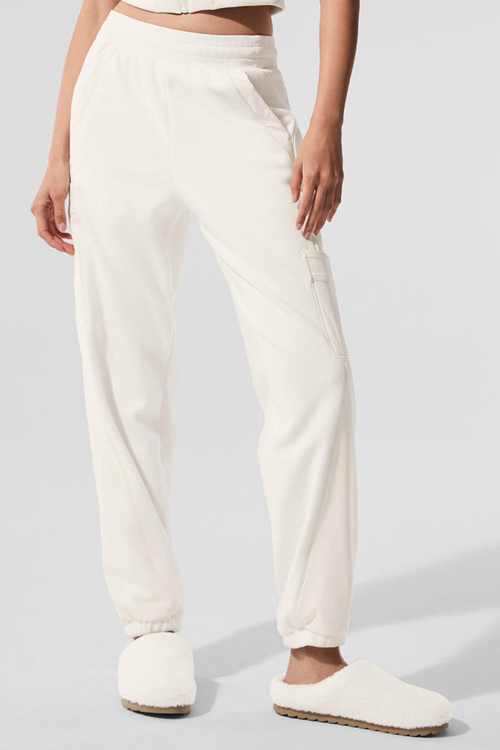 Alo Yoga Polar Fleece Wintry Mix Naisten Housut Ivory | Suomi  7135-UGSXP