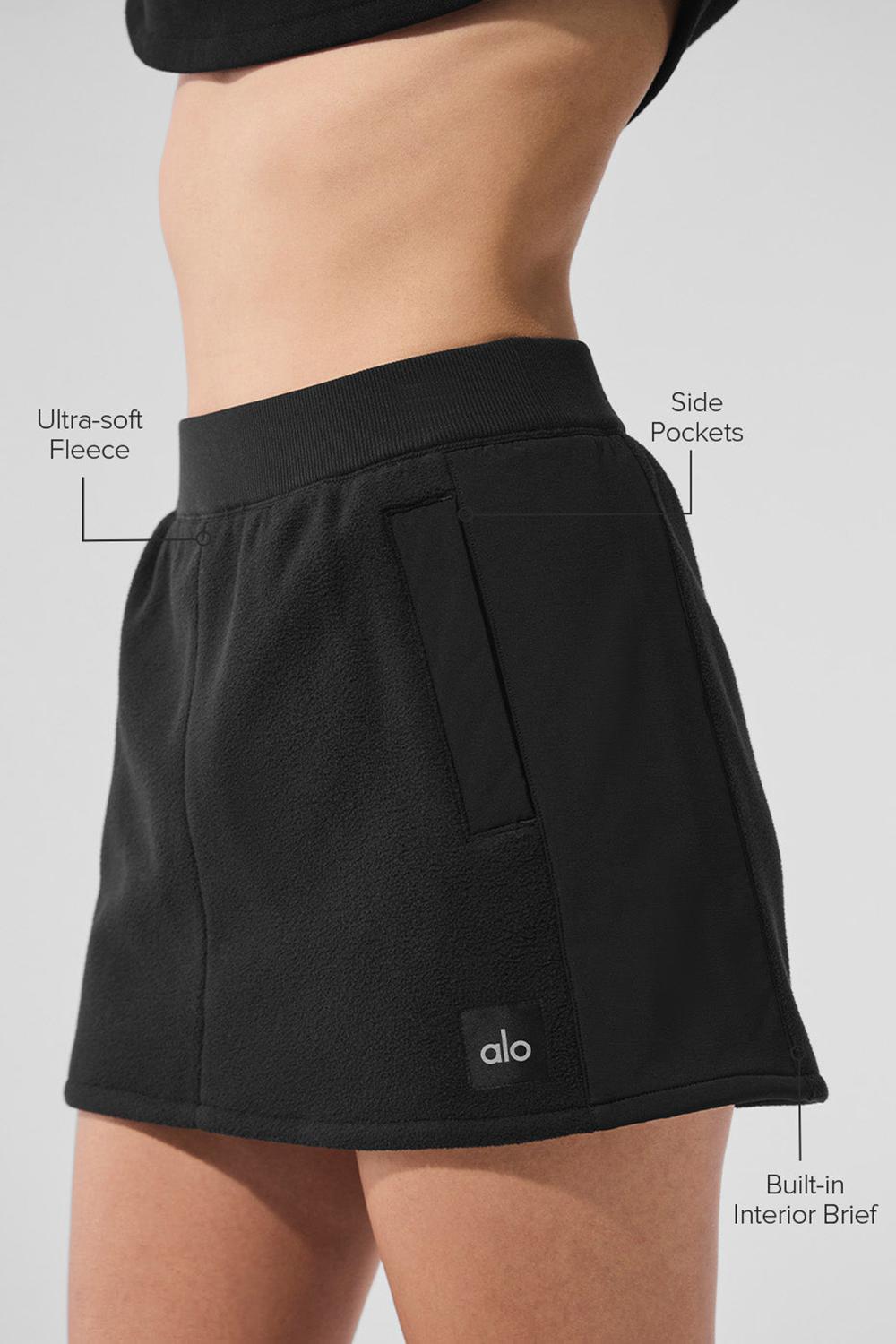 Alo Yoga Polar Fleece Wintry Mix Naisten Hameet Mustat | Suomi  4361-PQLCG
