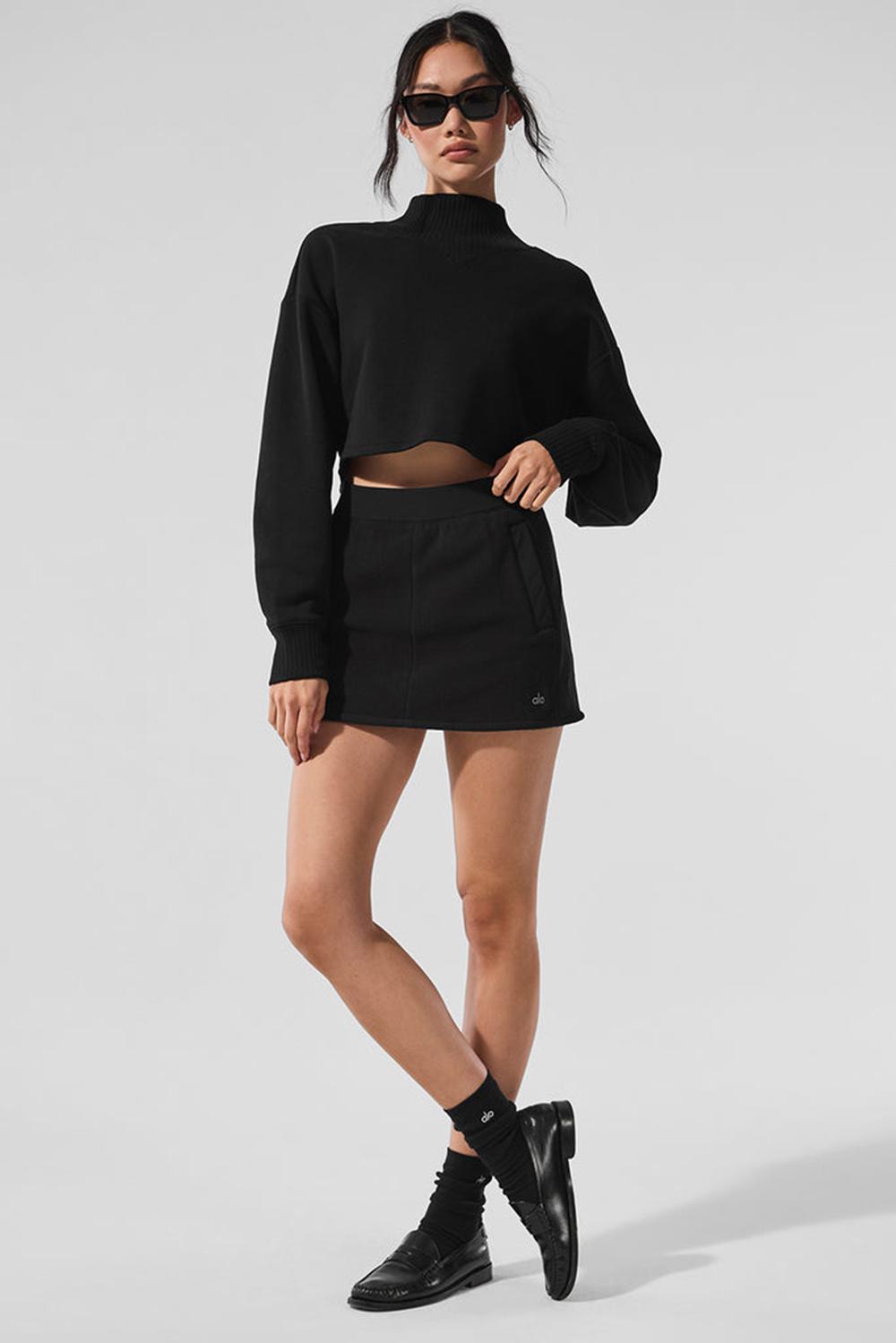 Alo Yoga Polar Fleece Wintry Mix Naisten Hameet Mustat | Suomi  4361-PQLCG