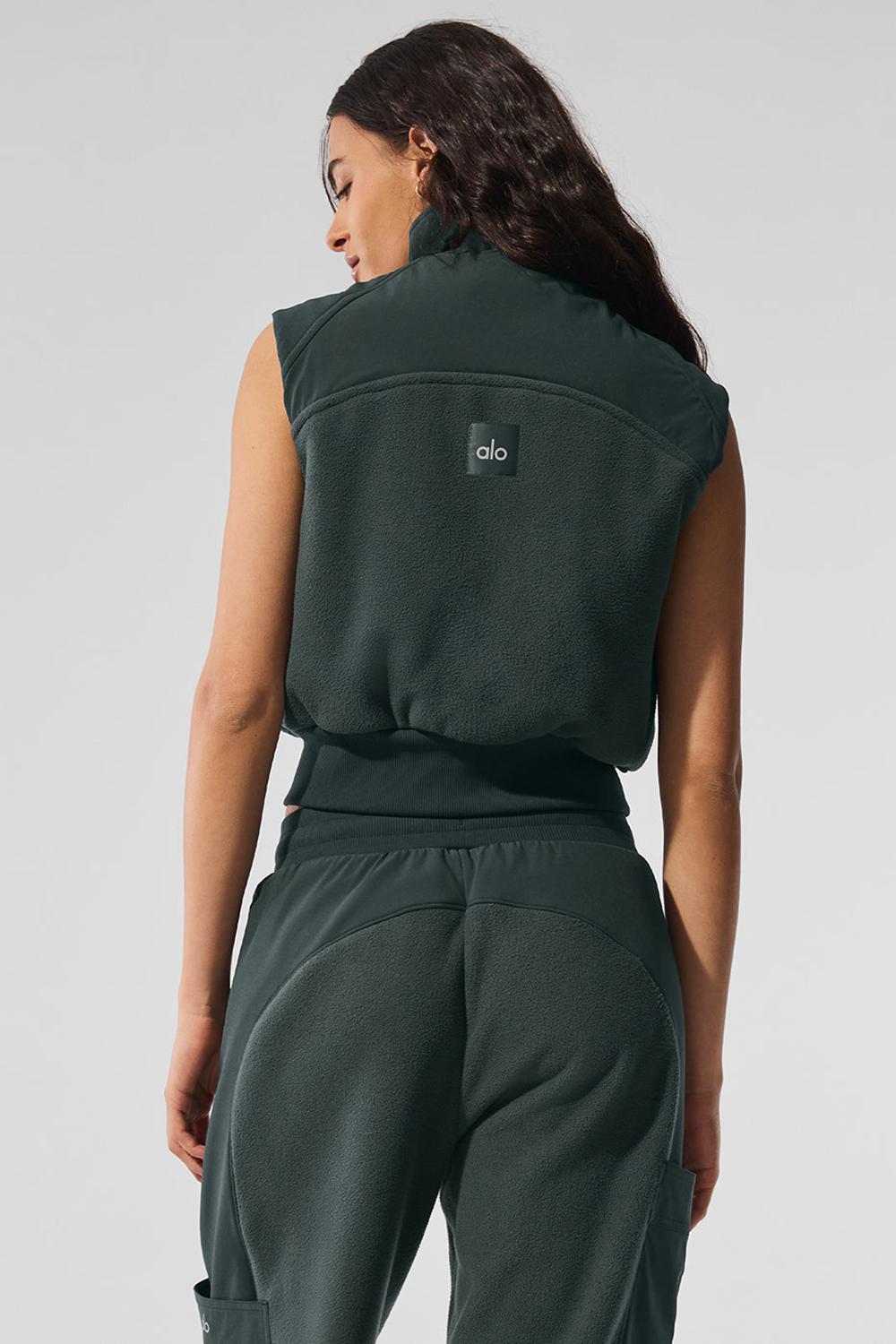 Alo Yoga Polar Fleece Wintry Mix Naisten Liivi Vihreä | Suomi  1043-FOCSI