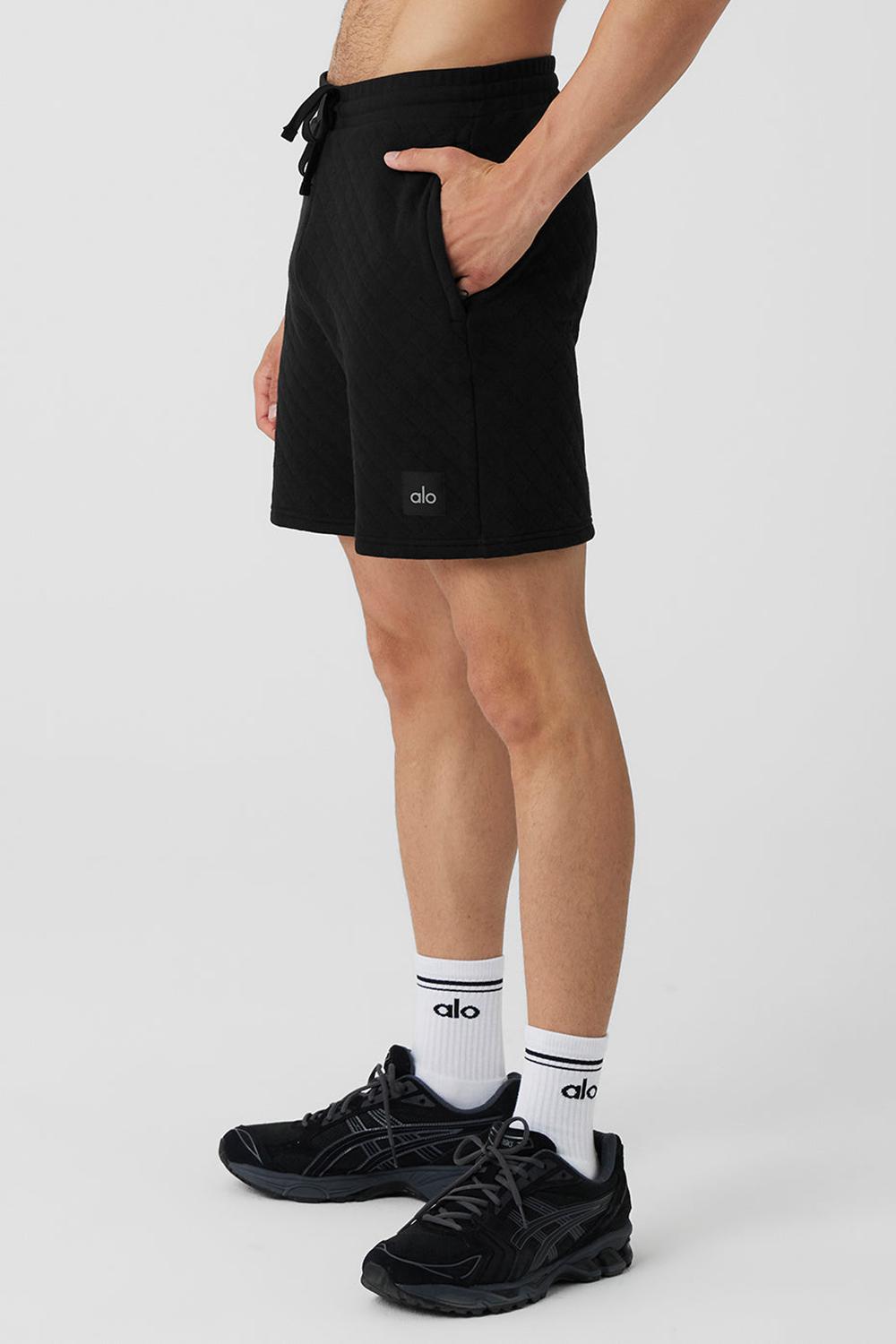 Alo Yoga Quilted Stadium Miesten Shortsit Mustat | Suomi  0246-EMNZV