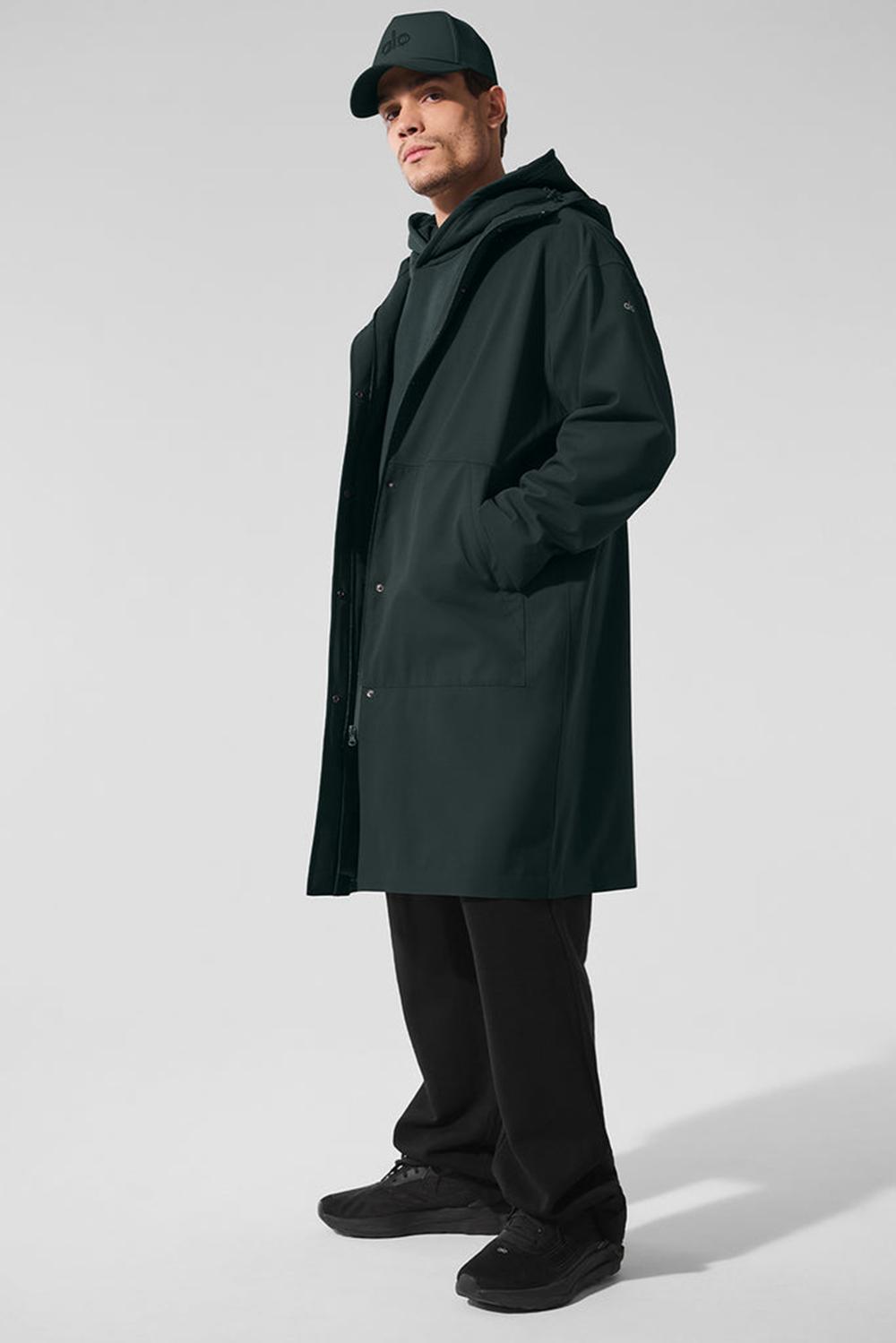 Alo Yoga Rain Or Shine Miesten Long Coat Vihreä | Suomi  1036-PTRBI