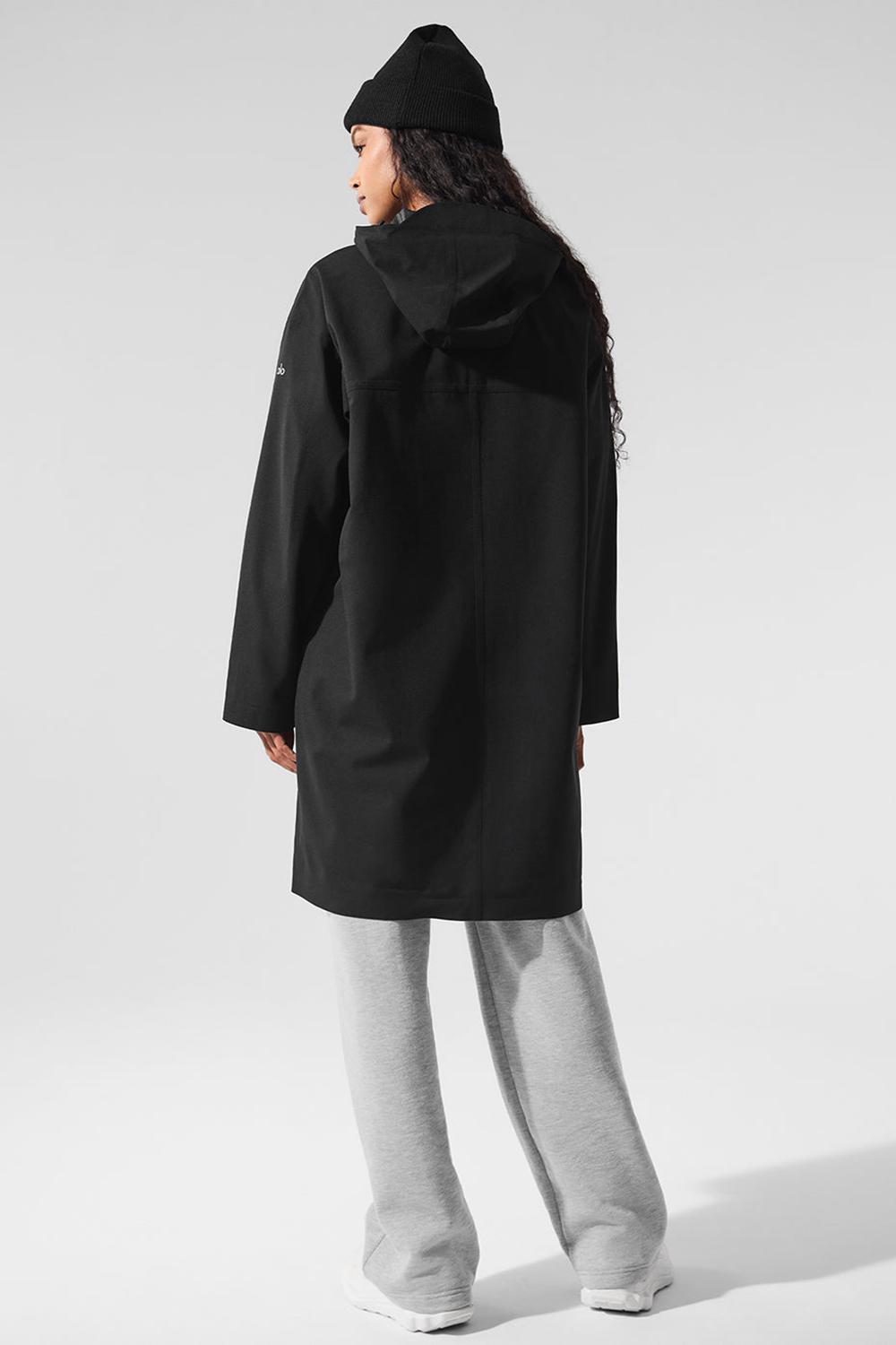 Alo Yoga Rain Or Shine Naisten Long Coat Mustat | Suomi  2063-NDREL