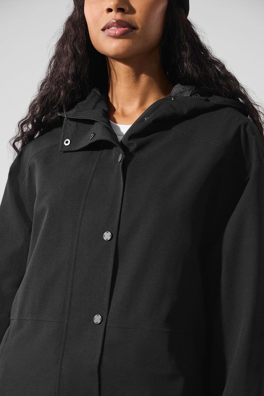 Alo Yoga Rain Or Shine Naisten Long Coat Mustat | Suomi  2063-NDREL