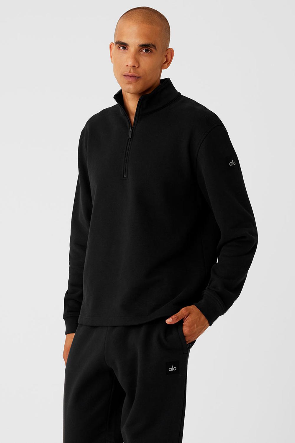 Alo Yoga Renown Heavy Weight 1/4 Zip Miesten Huppari Mustat | Suomi  5179-WCXVR