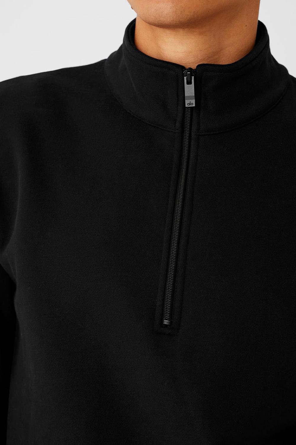 Alo Yoga Renown Heavy Weight 1/4 Zip Miesten Huppari Mustat | Suomi  5179-WCXVR